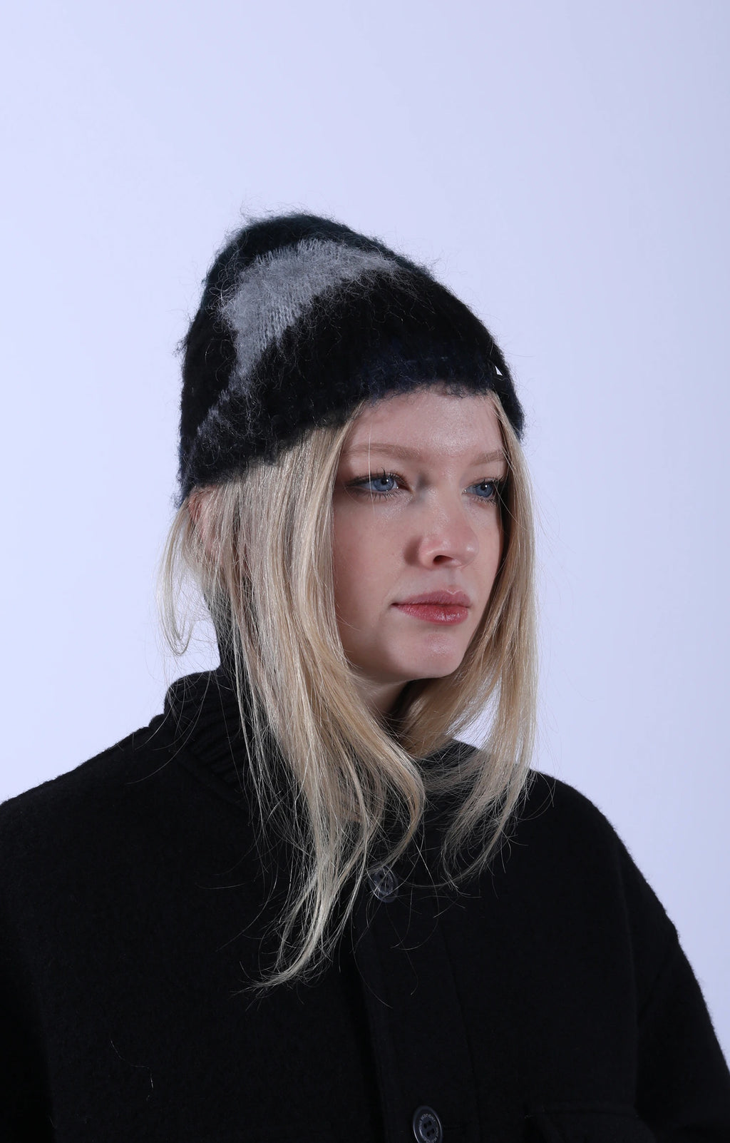 Shaggy Knit Cap Black
