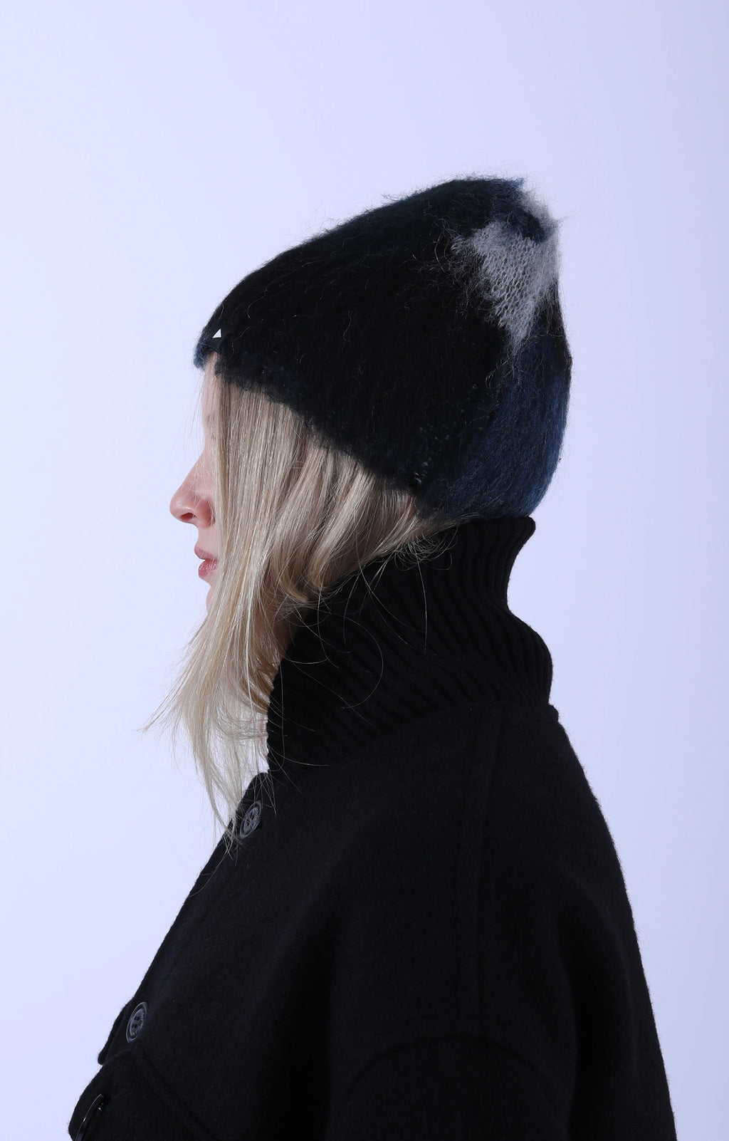 Shaggy Knit Cap Black