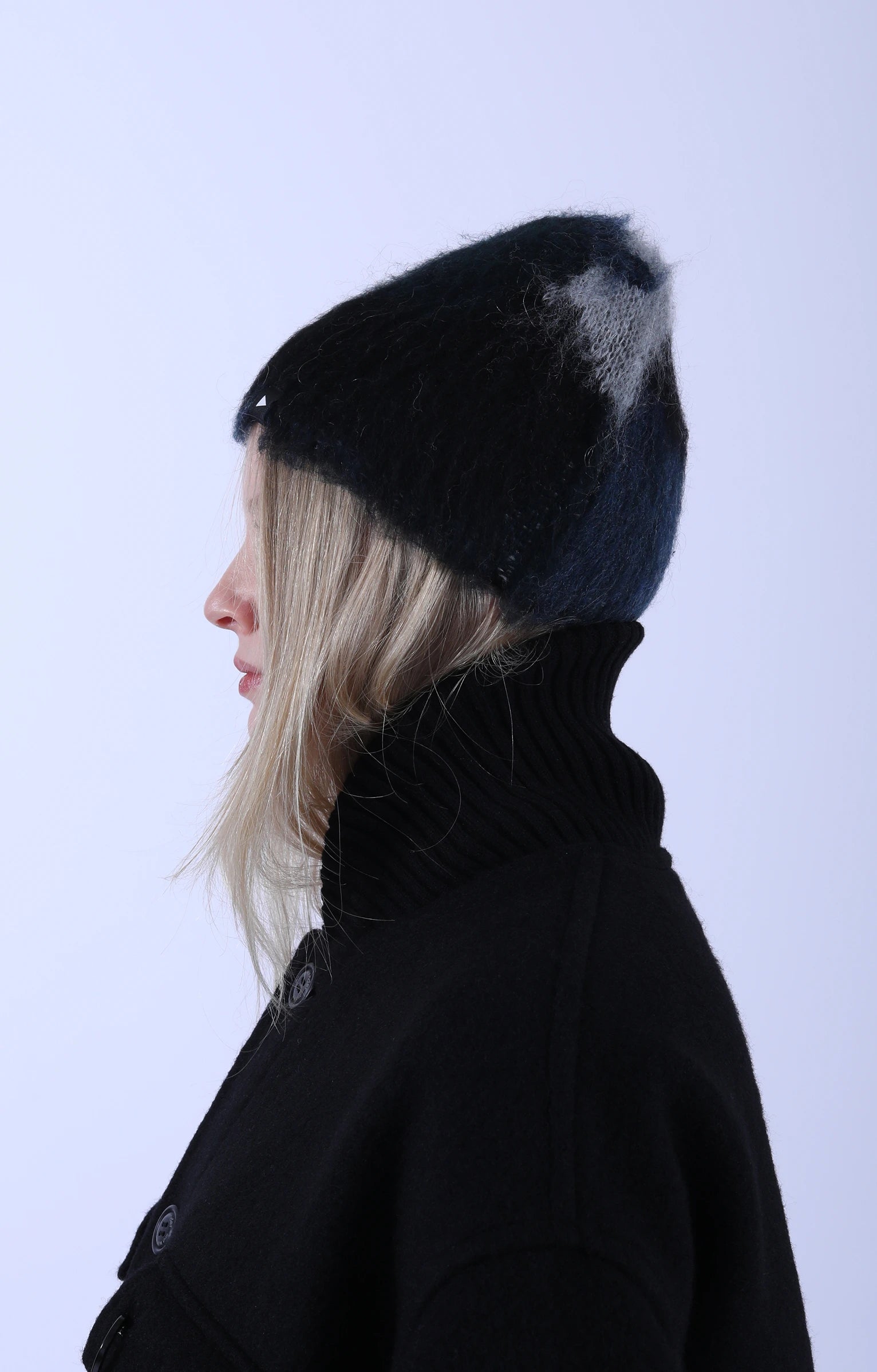 Shaggy Knit Cap Black