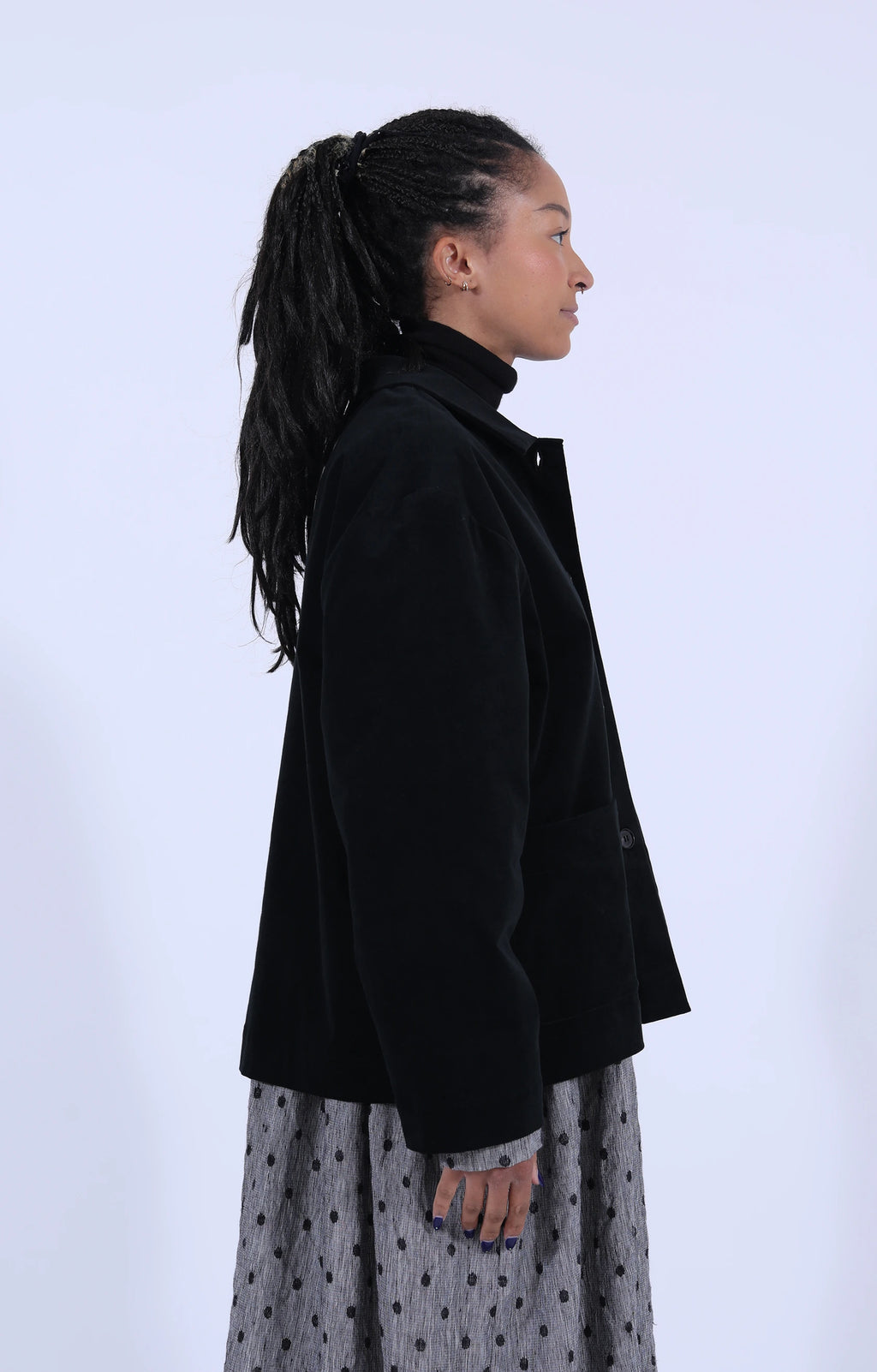 Black Velvet Jacket W/Pockets