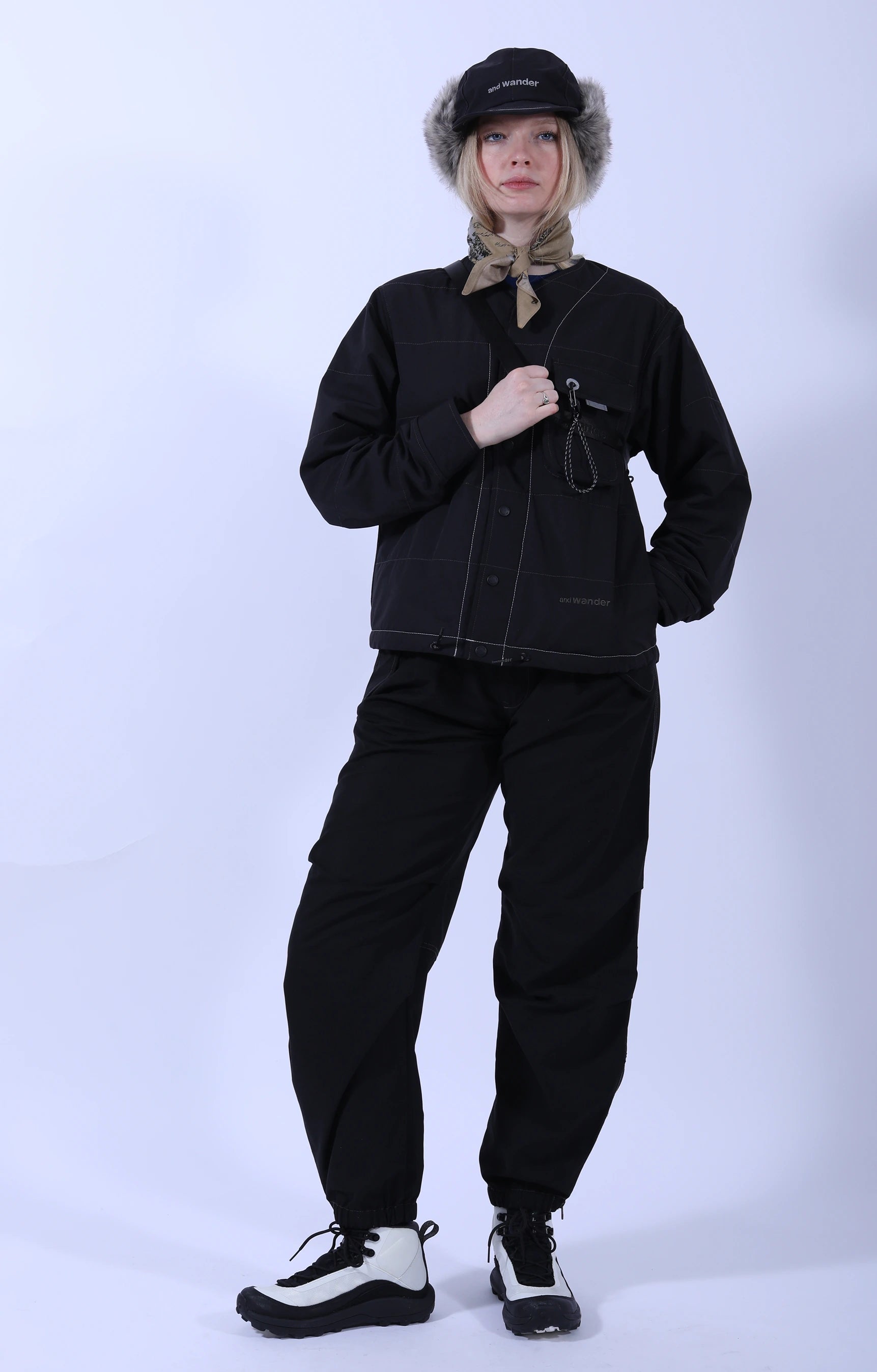 Cloth Side Zip Pants Black