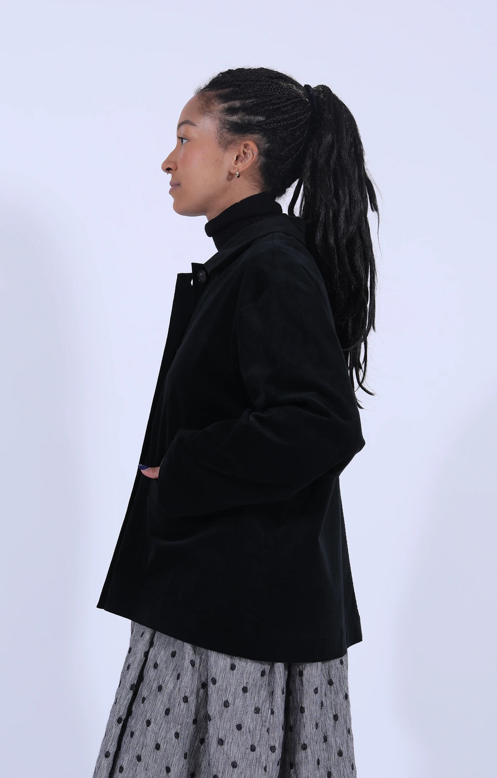Black Velvet Jacket W/Pockets