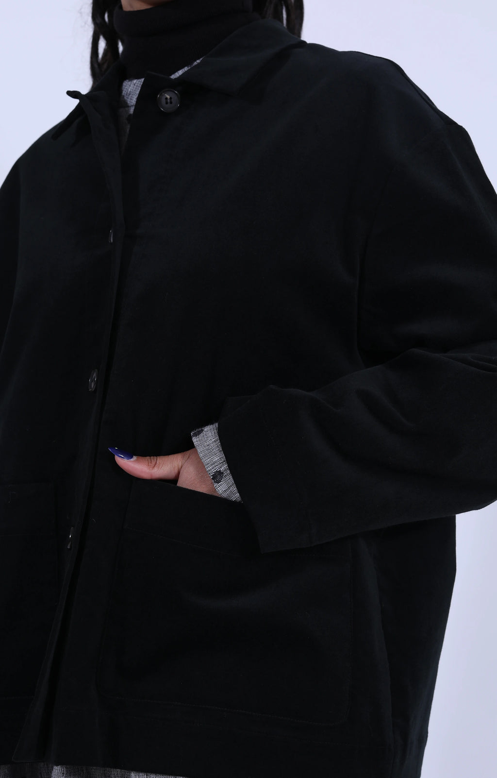 Black Velvet Jacket W/Pockets