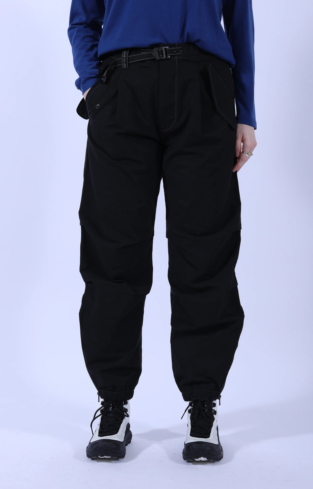 Cloth Side Zip Pants Black