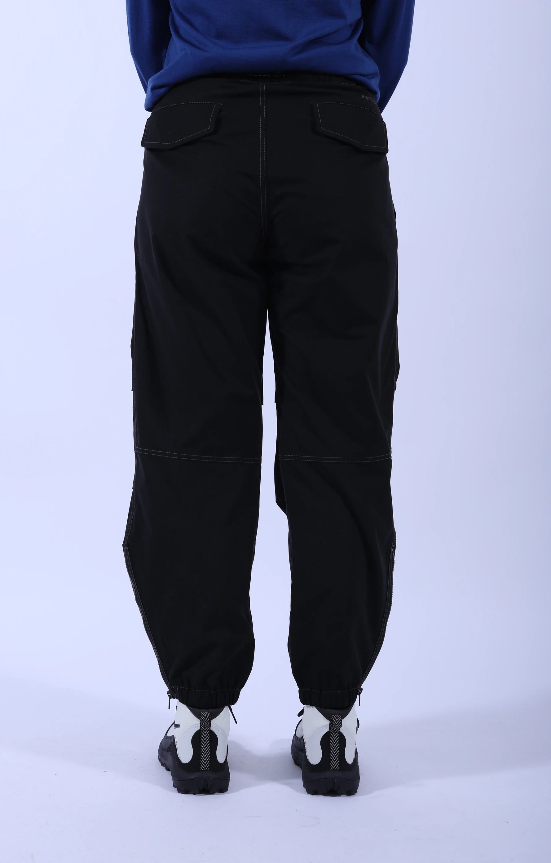 Cloth Side Zip Pants Black