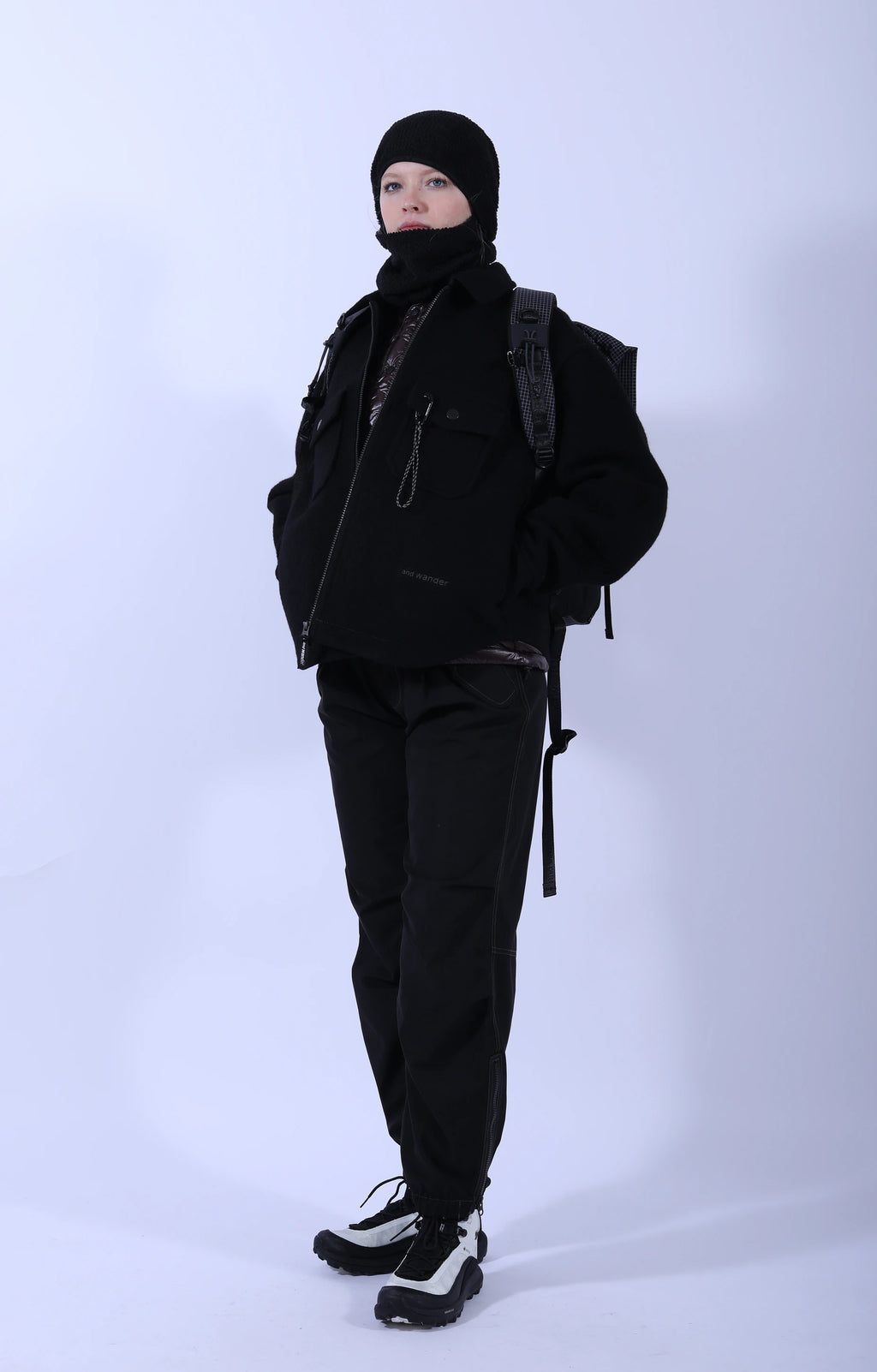 Wool Shaggy Zip Jacket Black