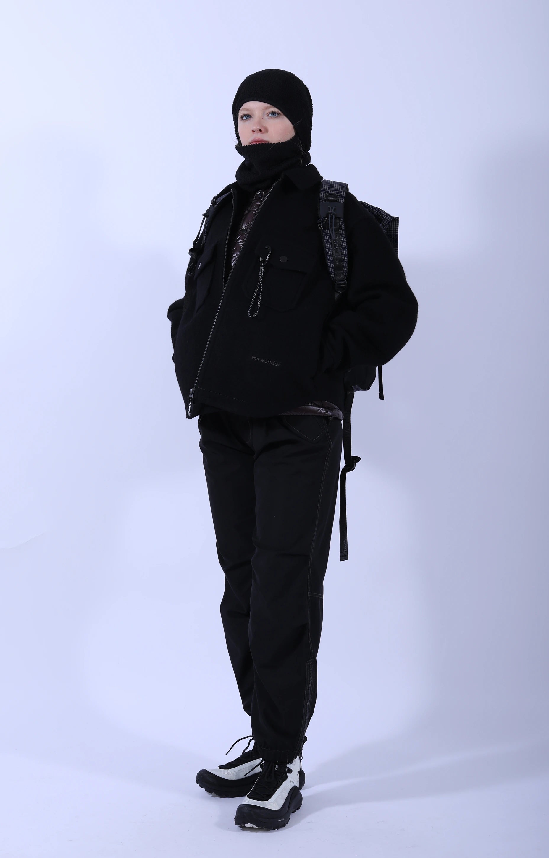 Wool Shaggy Zip Jacket Black