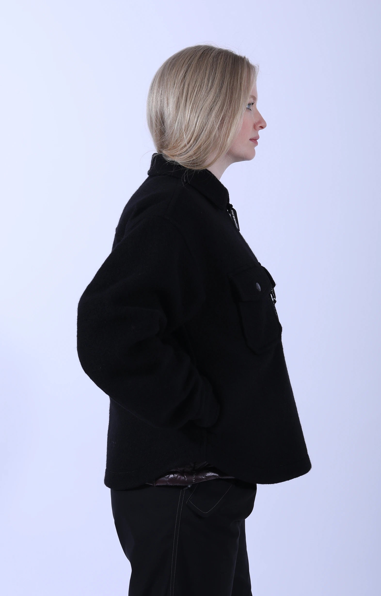 Wool Shaggy Zip Jacket Black