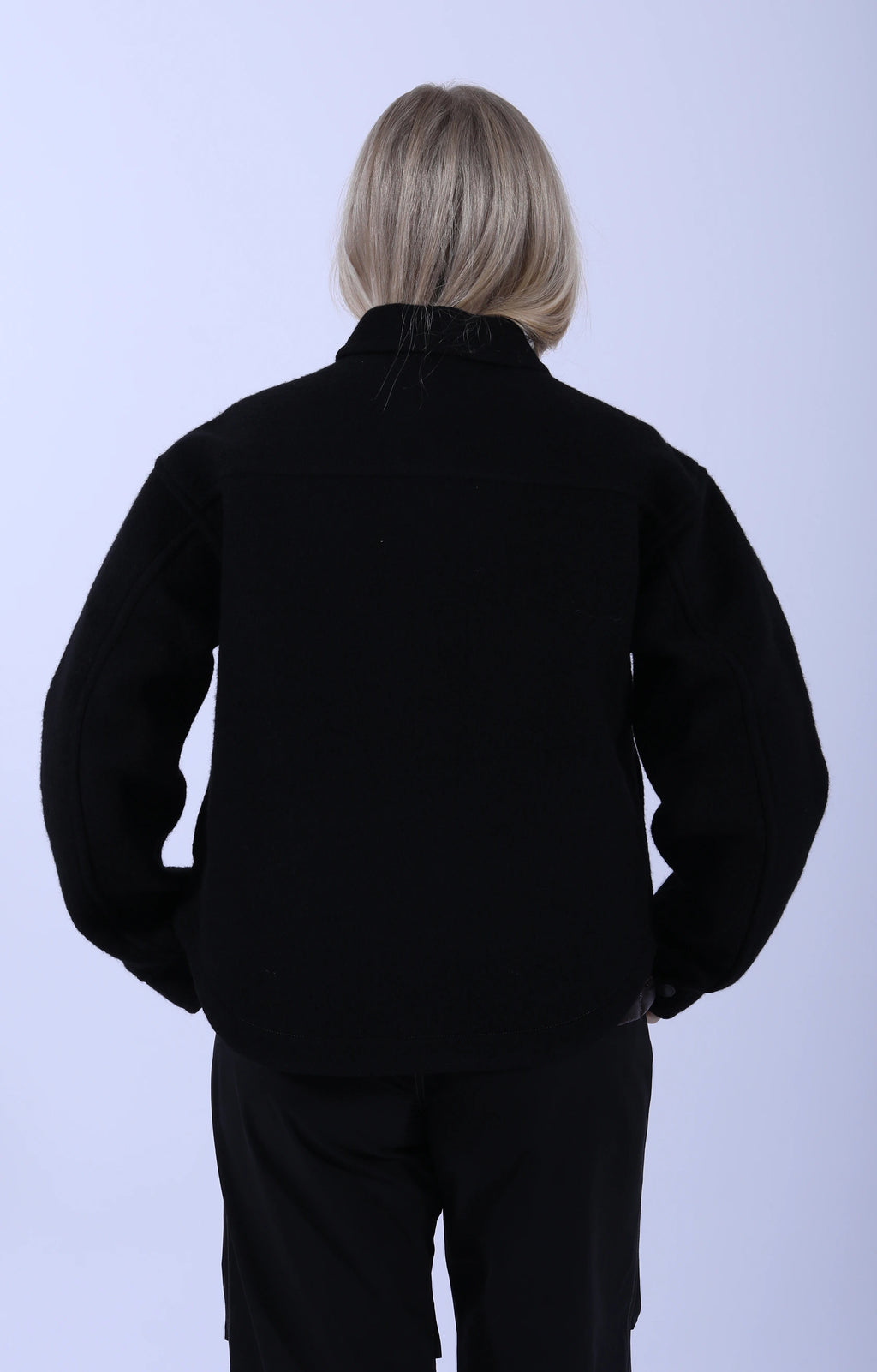 Wool Shaggy Zip Jacket Black