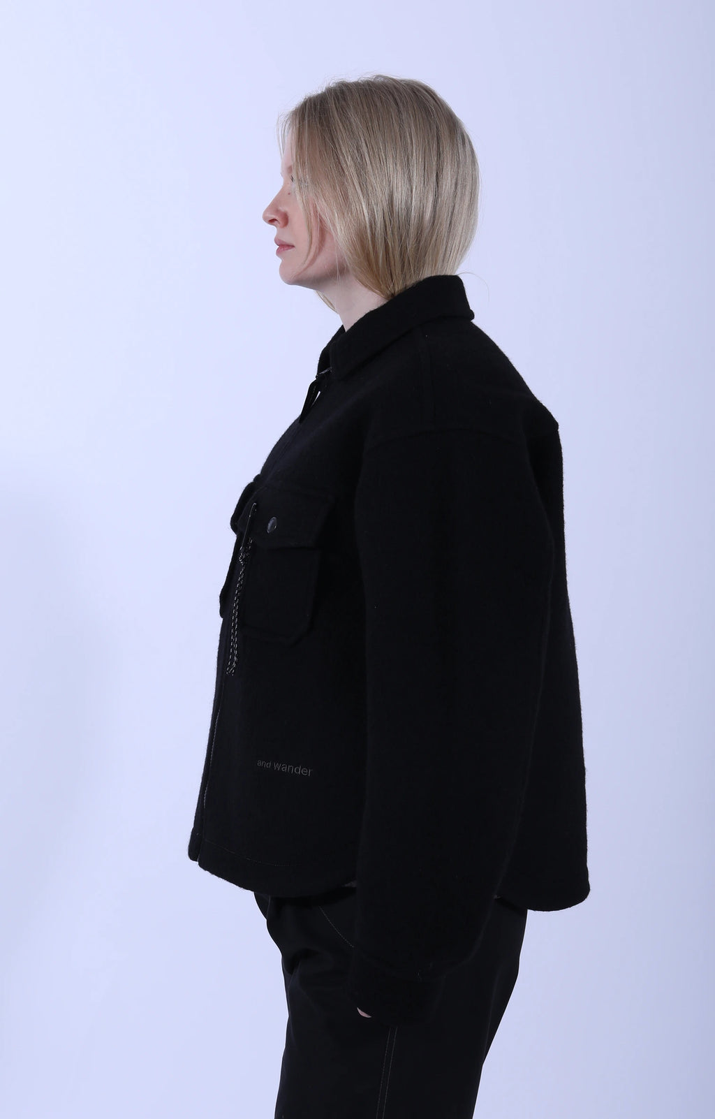 Wool Shaggy Zip Jacket Black