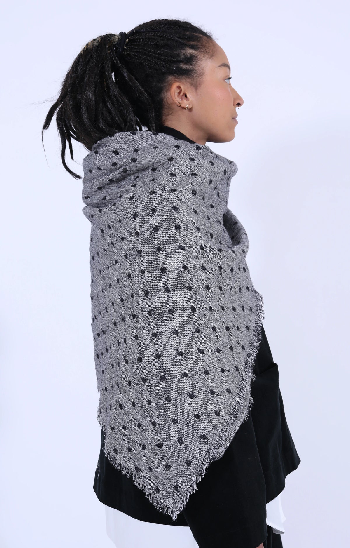 Grey Dot Scarf