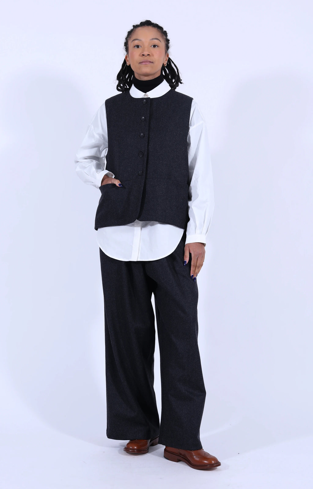 Dark Grey Wool Waistcoat