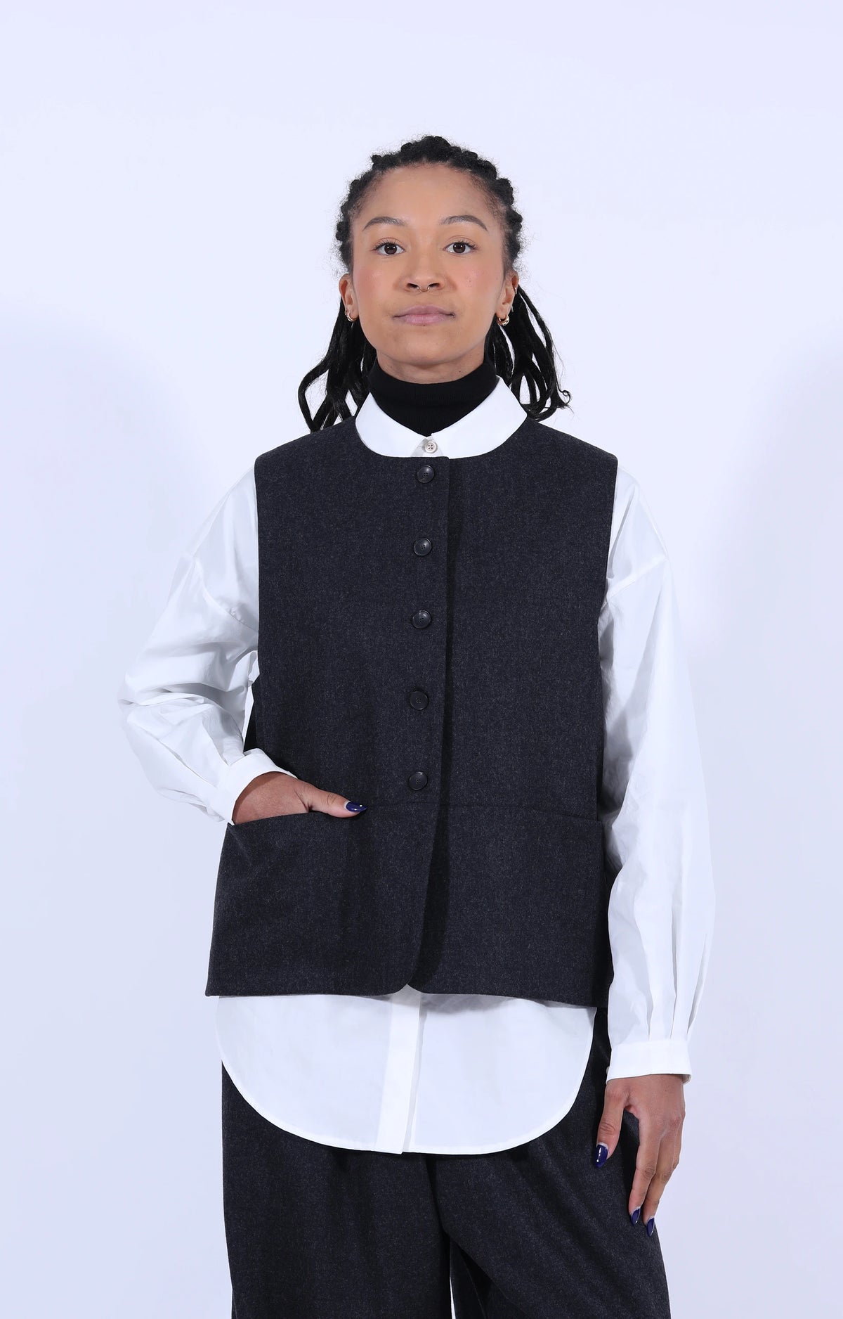 Dark Grey Wool Waistcoat