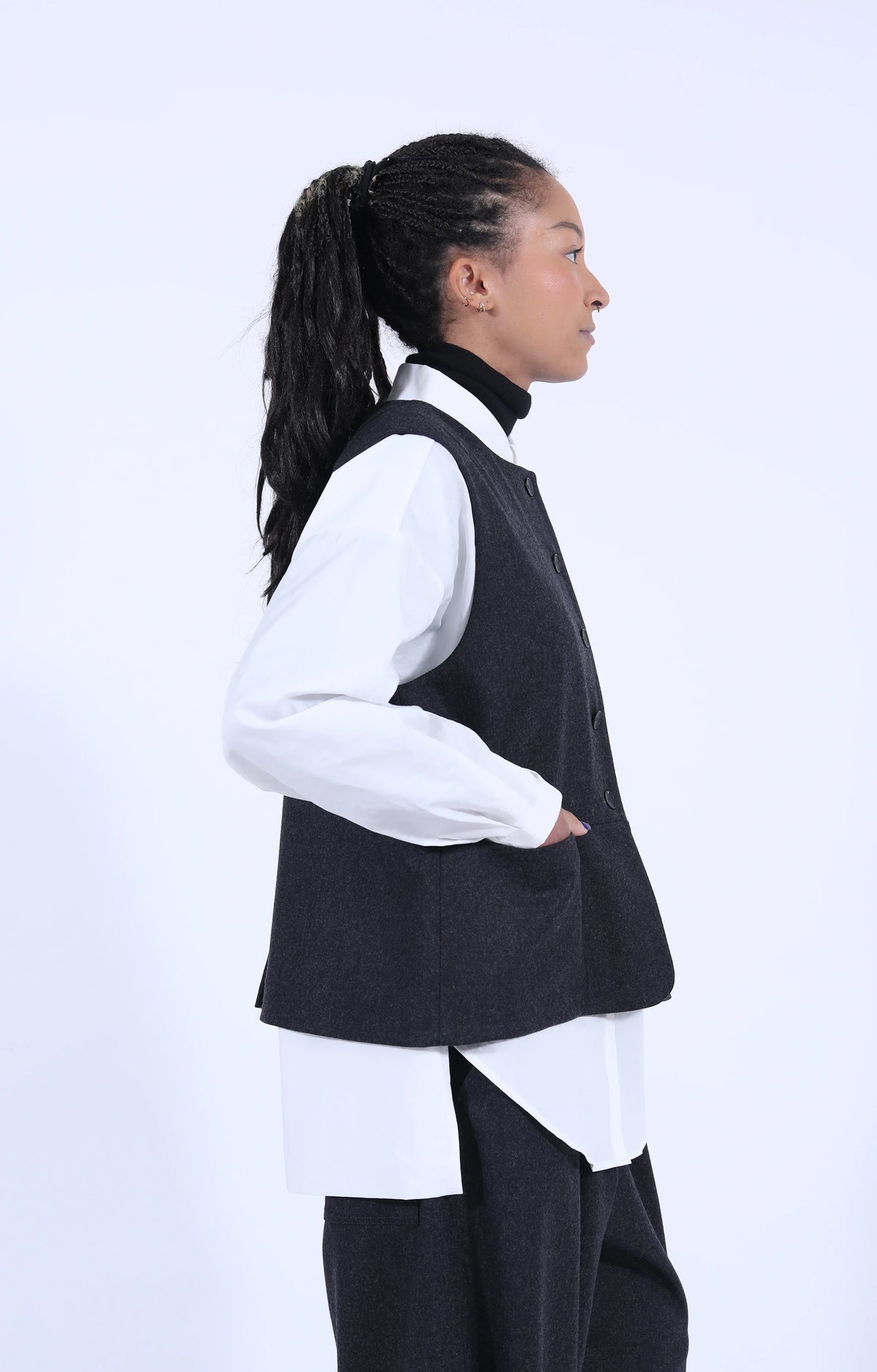 Dark Grey Wool Waistcoat