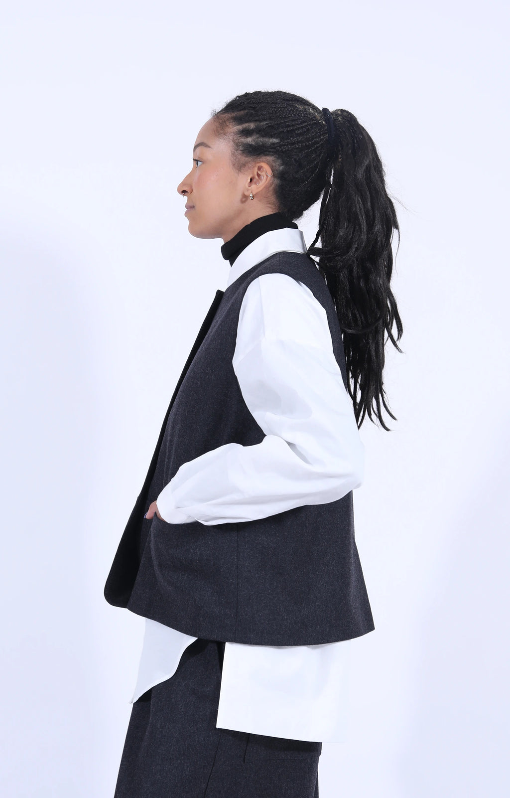 Dark Grey Wool Waistcoat