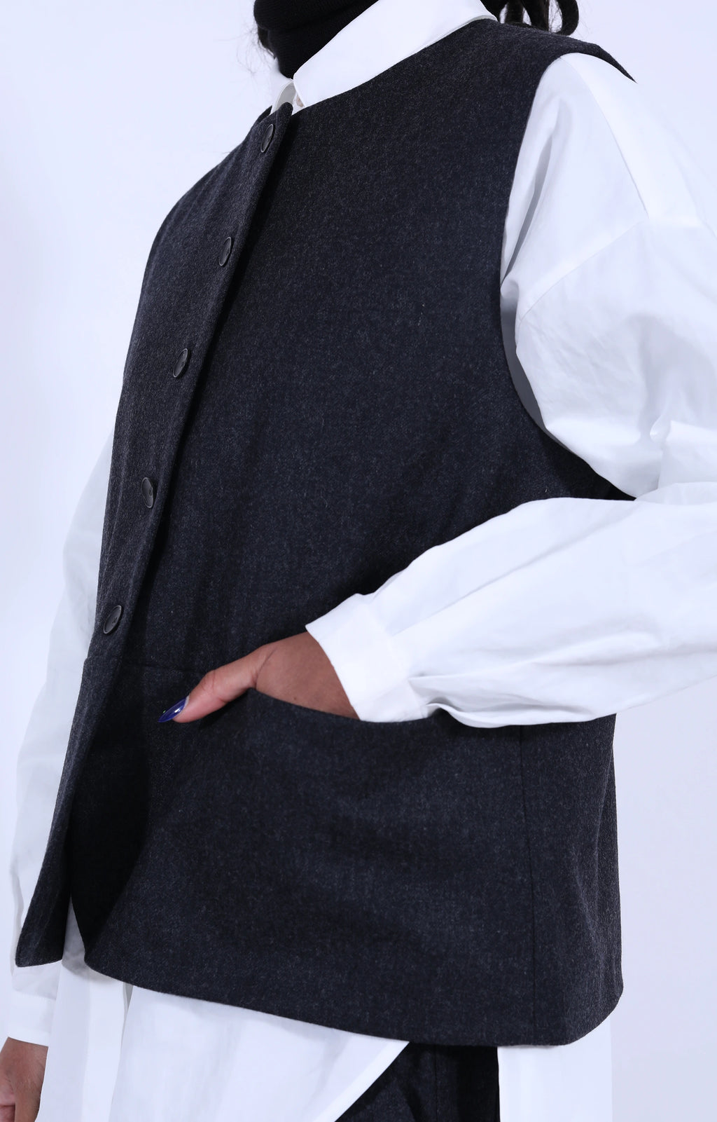 Dark Grey Wool Waistcoat