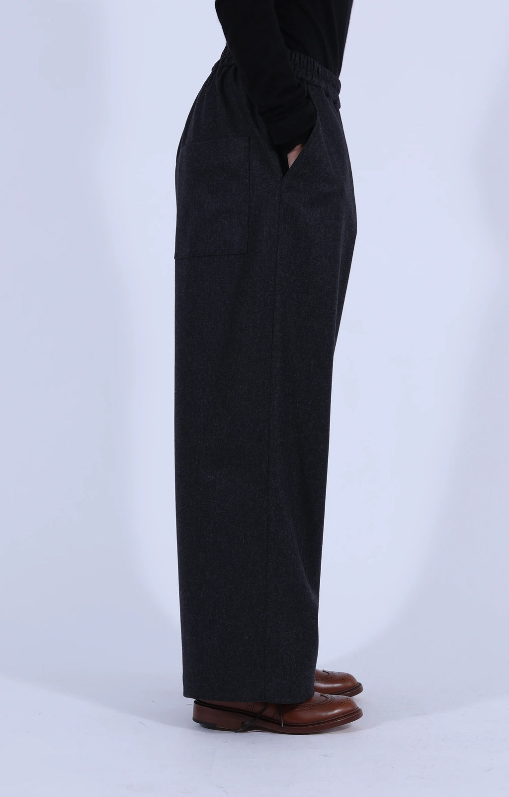 Dark Grey Wool Long Pants