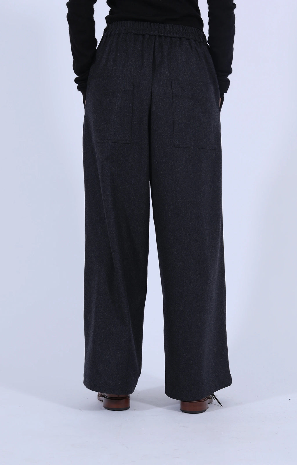 Dark Grey Wool Long Pants