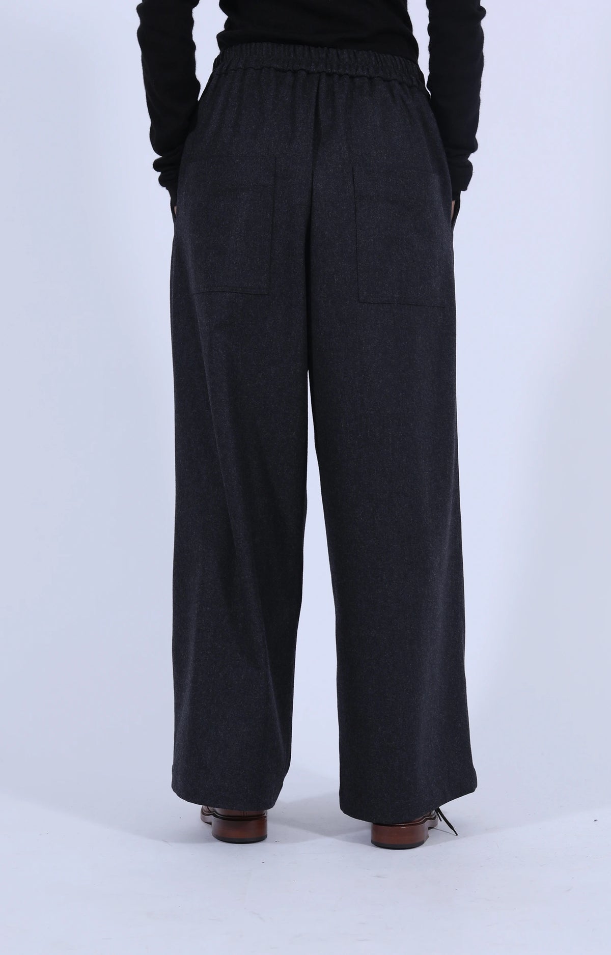 Dark Grey Wool Long Pants