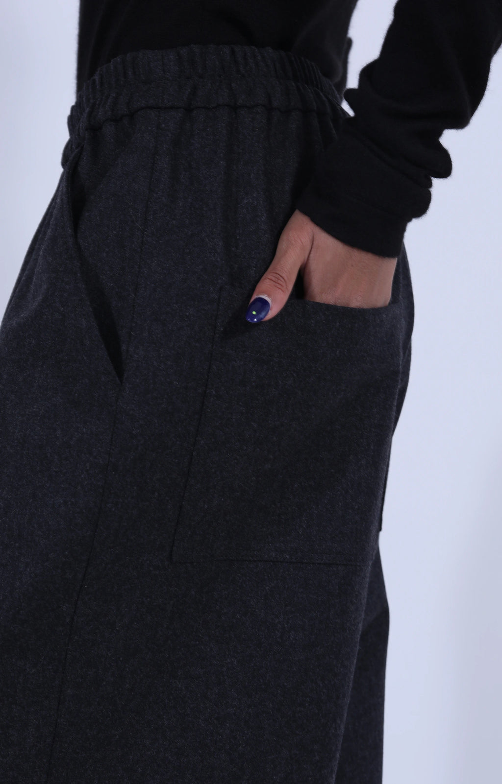 Dark Grey Wool Long Pants