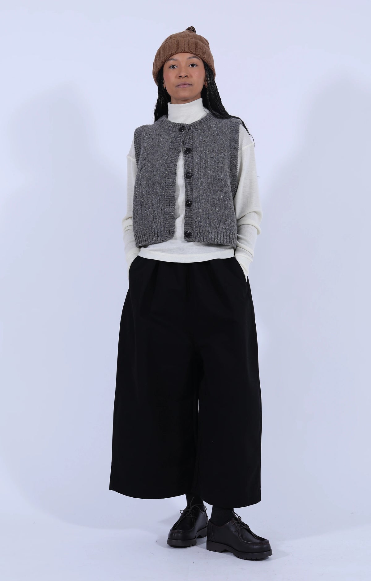 Turtleneck Ribbed Wool Off-White
