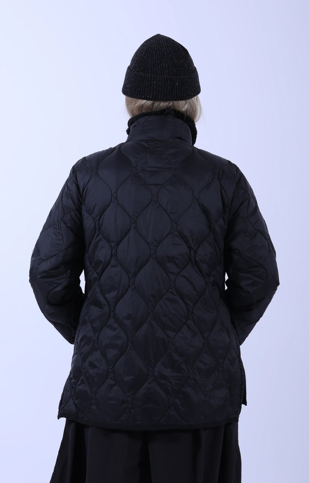 Military Hi Neck W-Zip Down Jacket Black