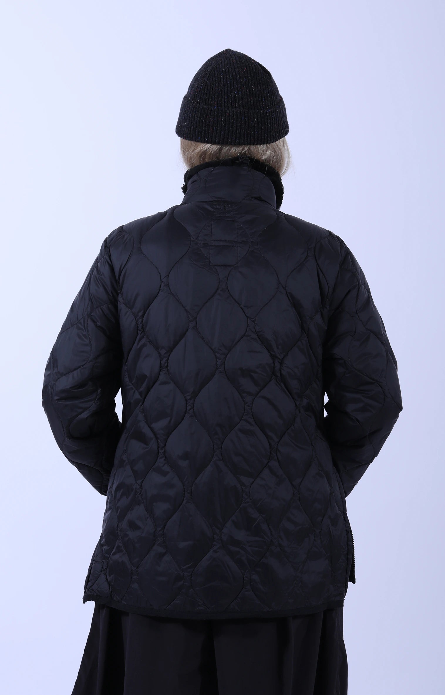 Military Hi Neck W-Zip Down Jacket Black