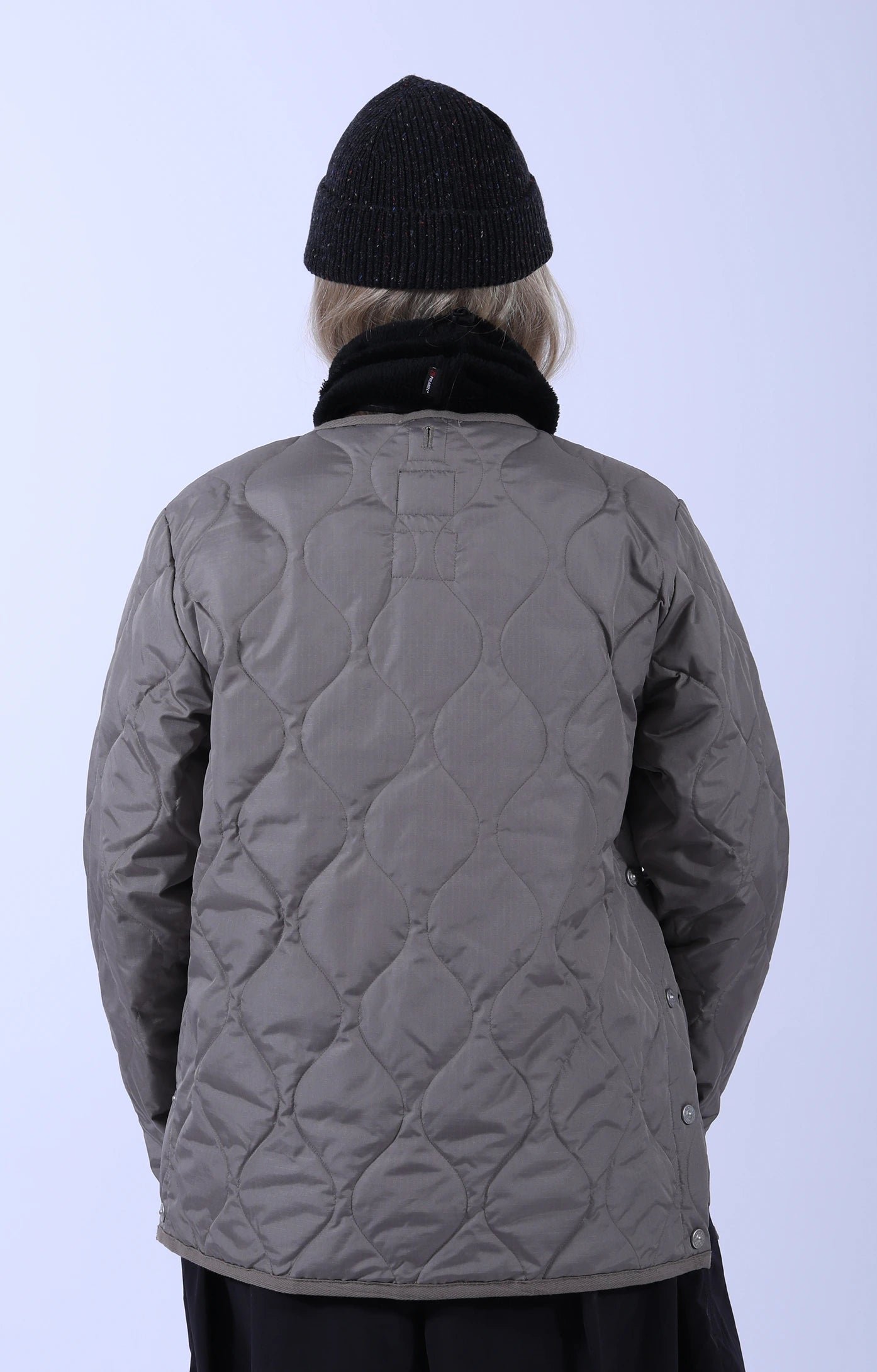 Unisex Military Crew Neck Down Jacket Light Mocha