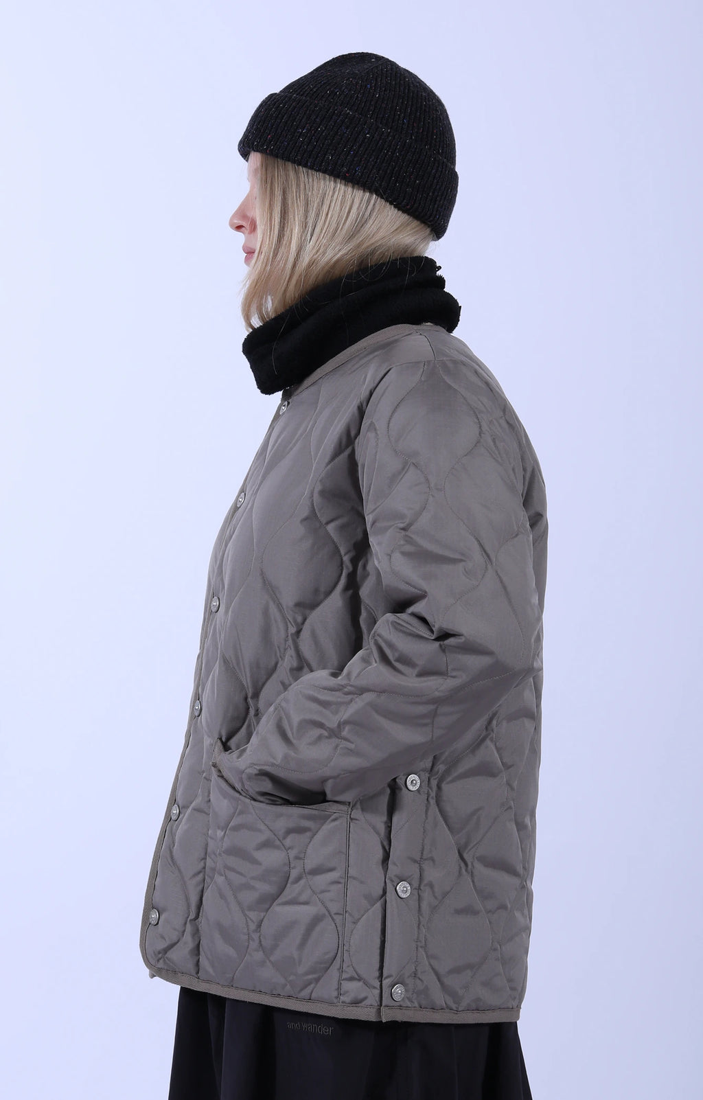 Unisex Military Crew Neck Down Jacket Light Mocha