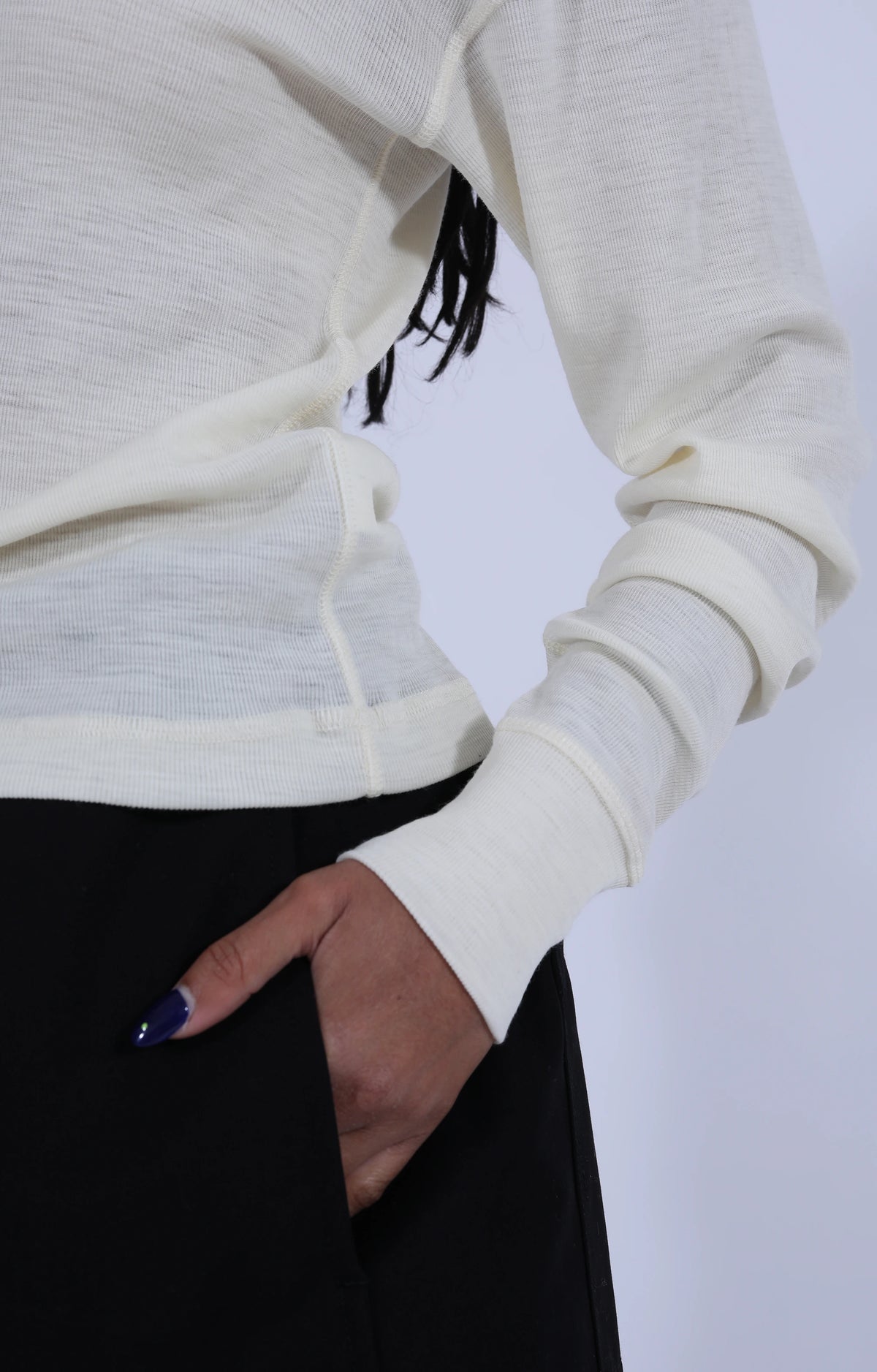Turtleneck Ribbed Wool Off-White