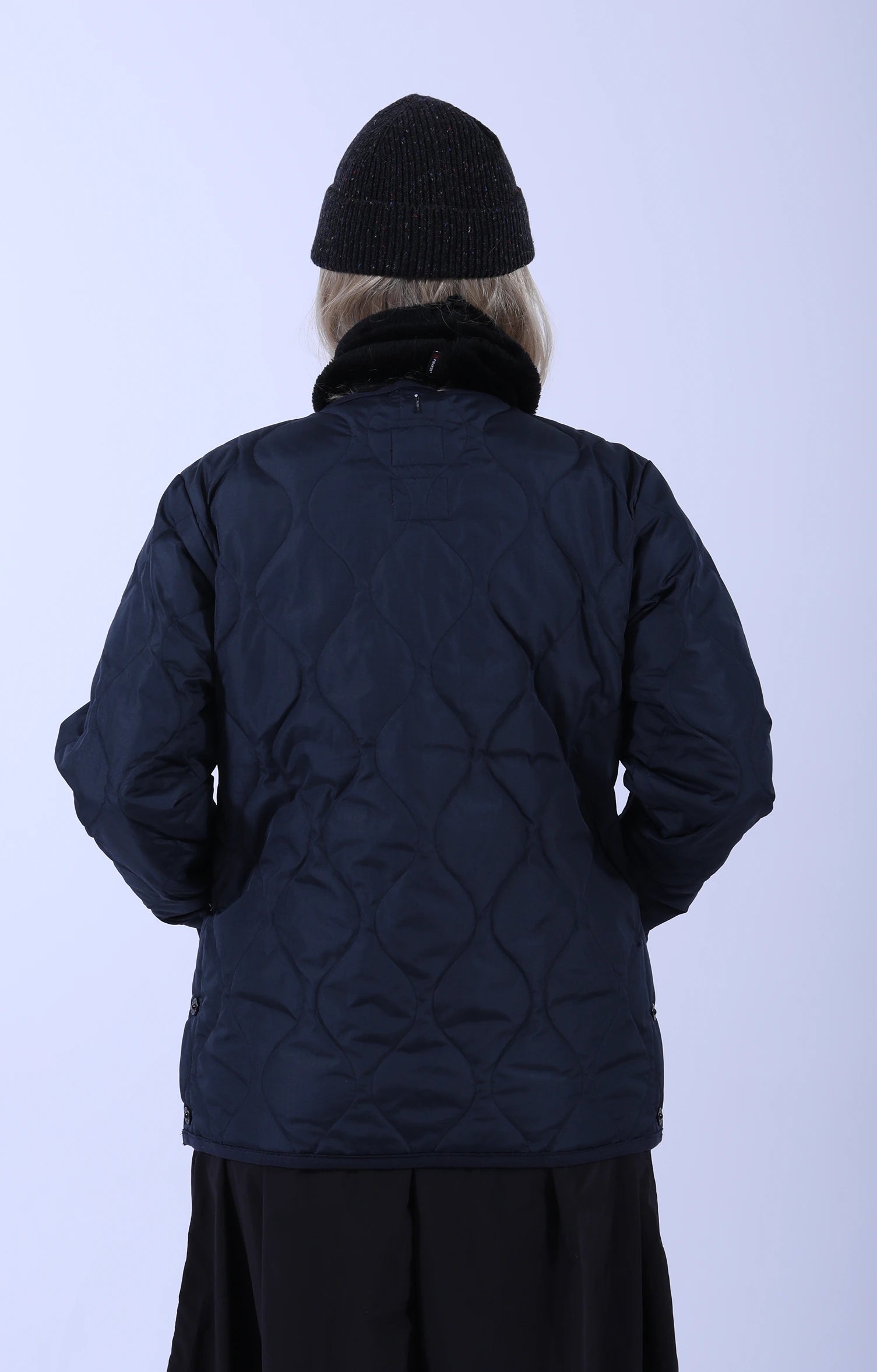 Unisex Military Crew Neck Down Jacket Dark Navy