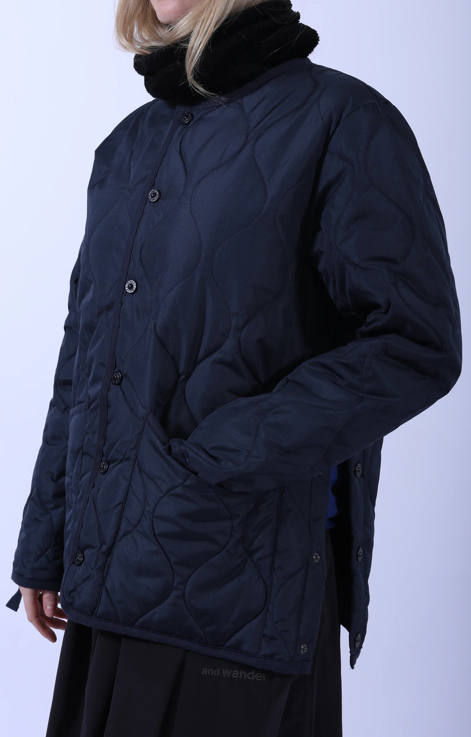 Unisex Military Crew Neck Down Jacket Dark Navy