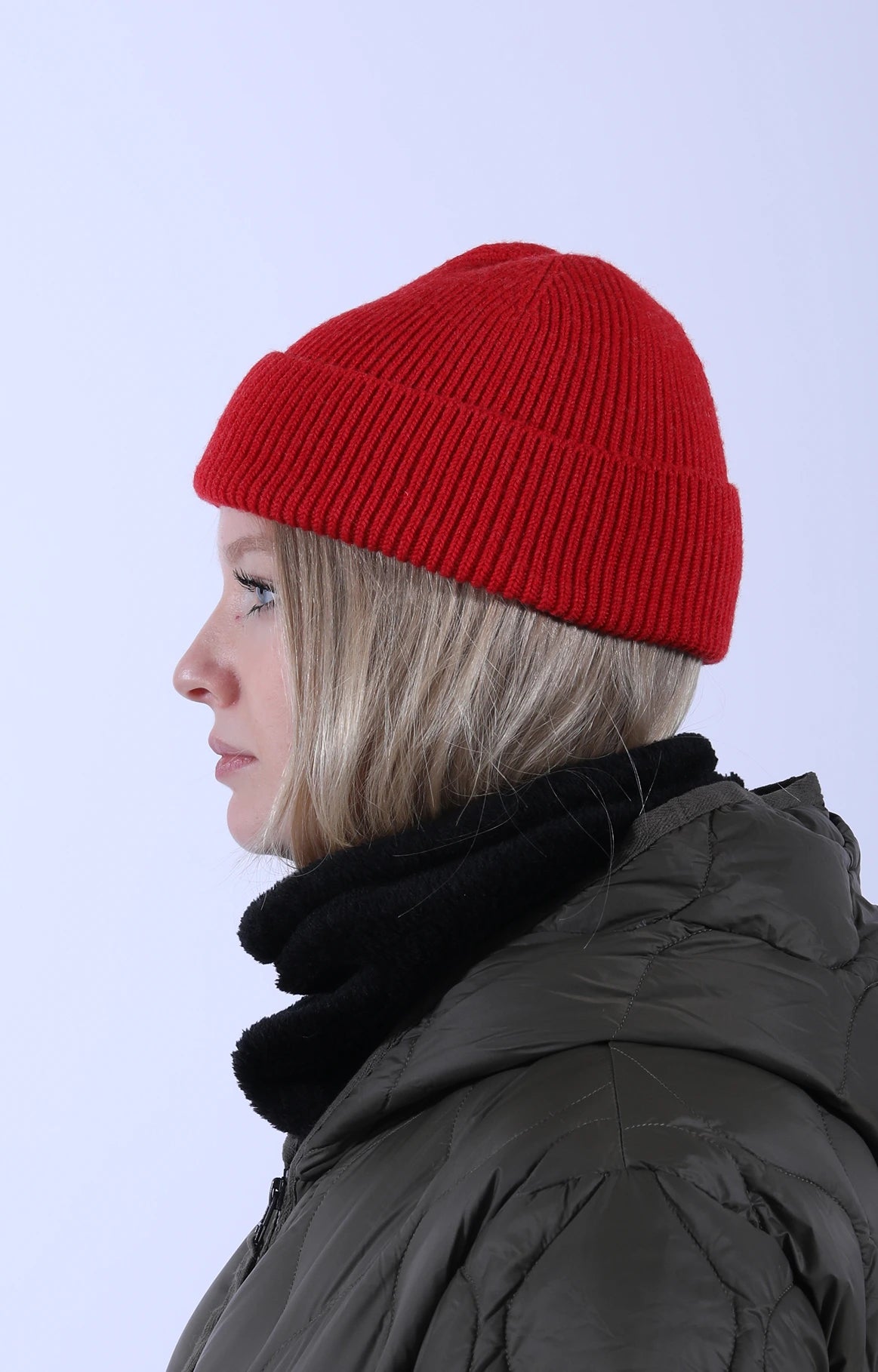 Merino Seamless Beanie Red