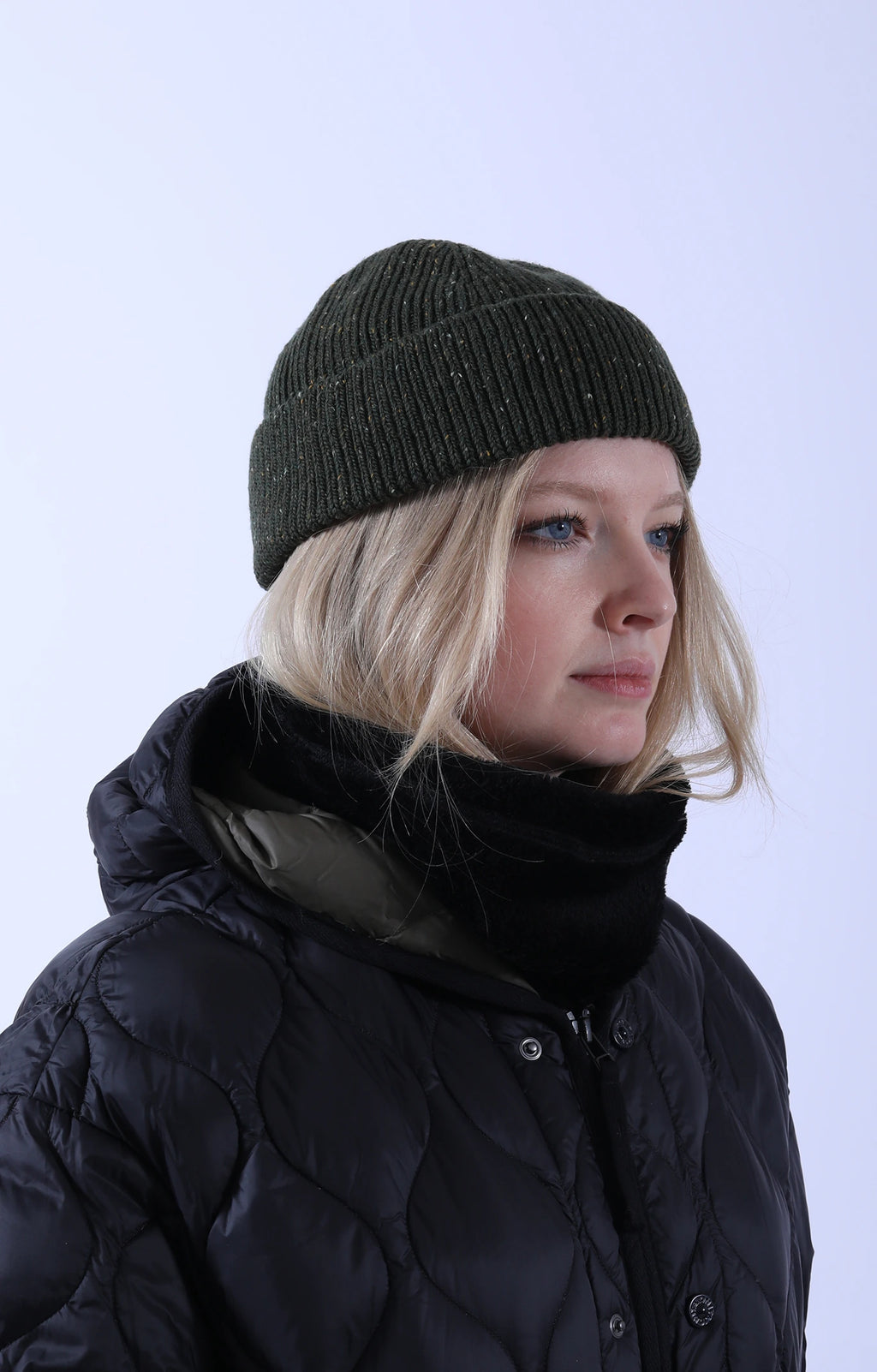 Wool Seamless Beanie Olive