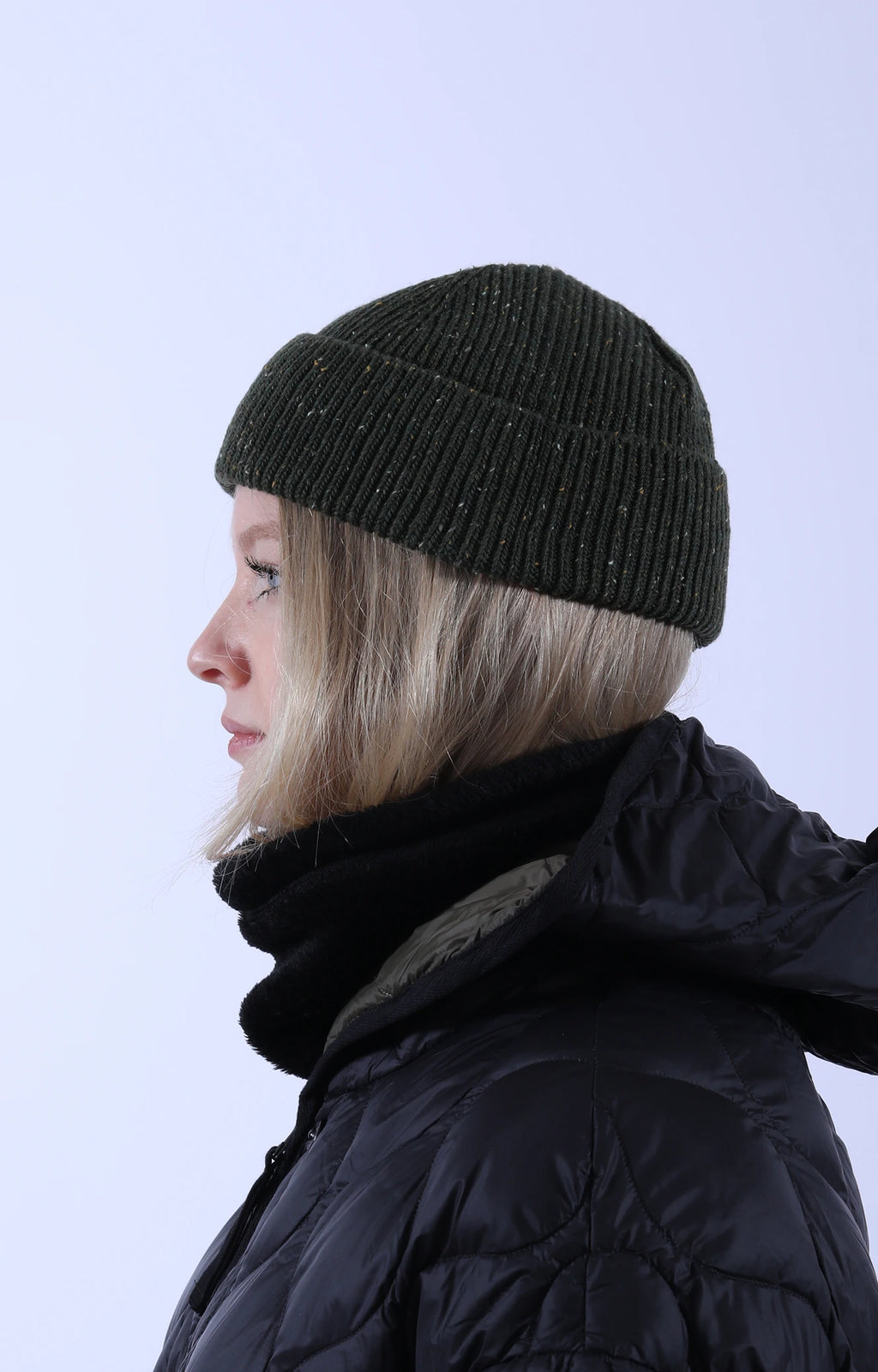 Wool Seamless Beanie Olive