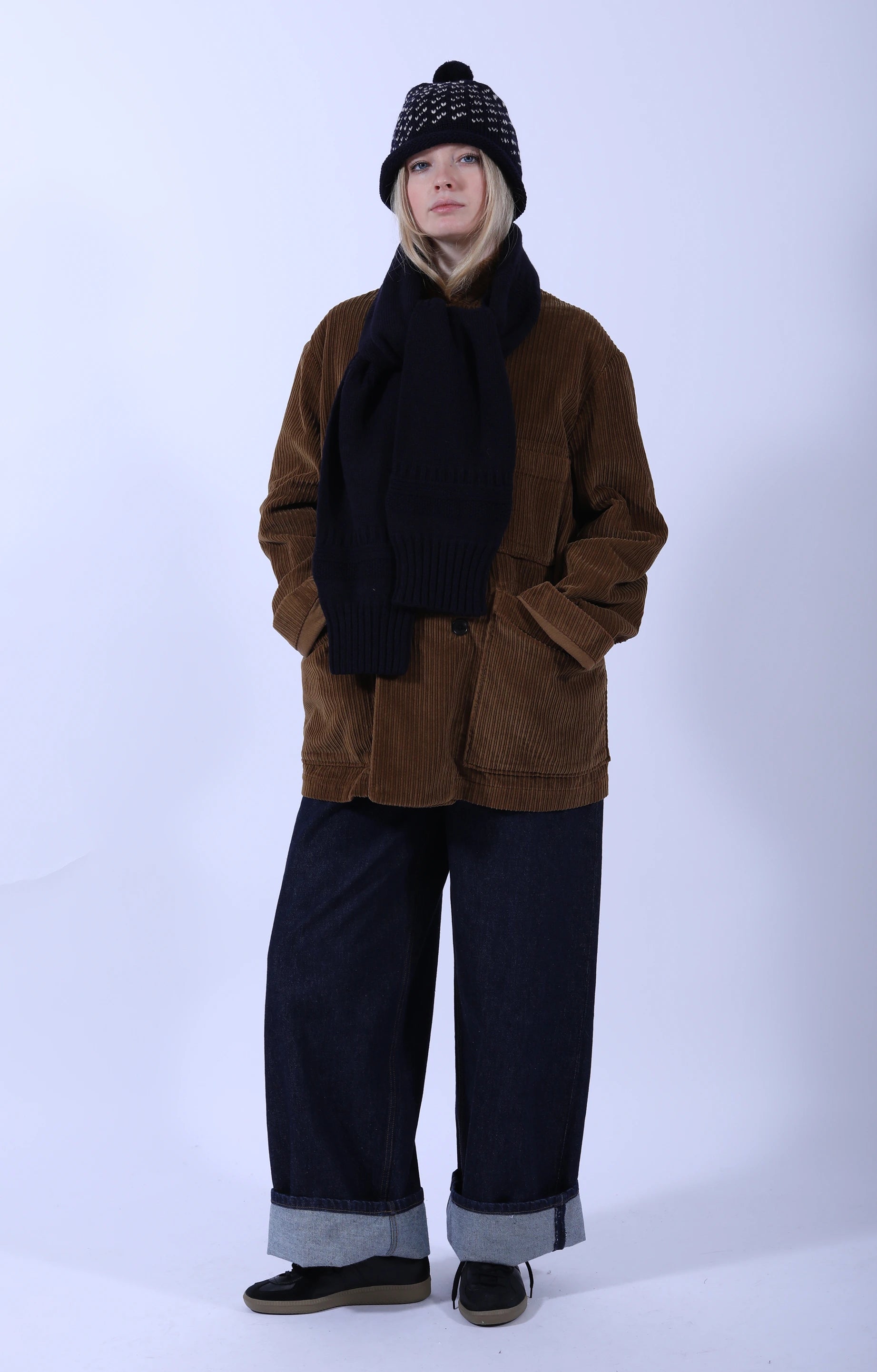 Sweater Sleeve Muffler Navy