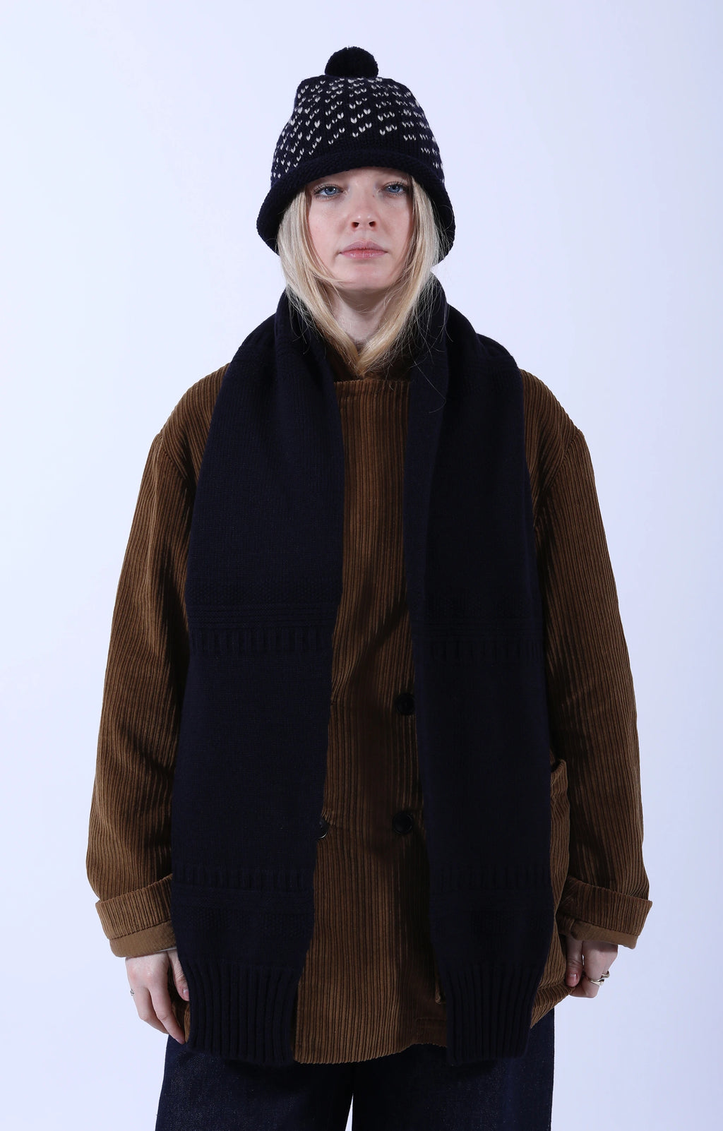 Sweater Sleeve Muffler Navy