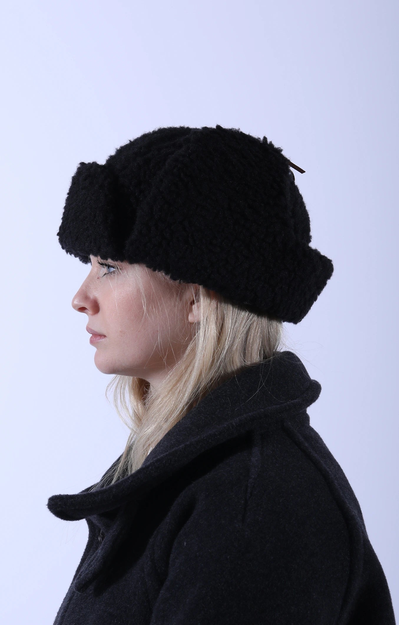 Boa Aviator Hat Black