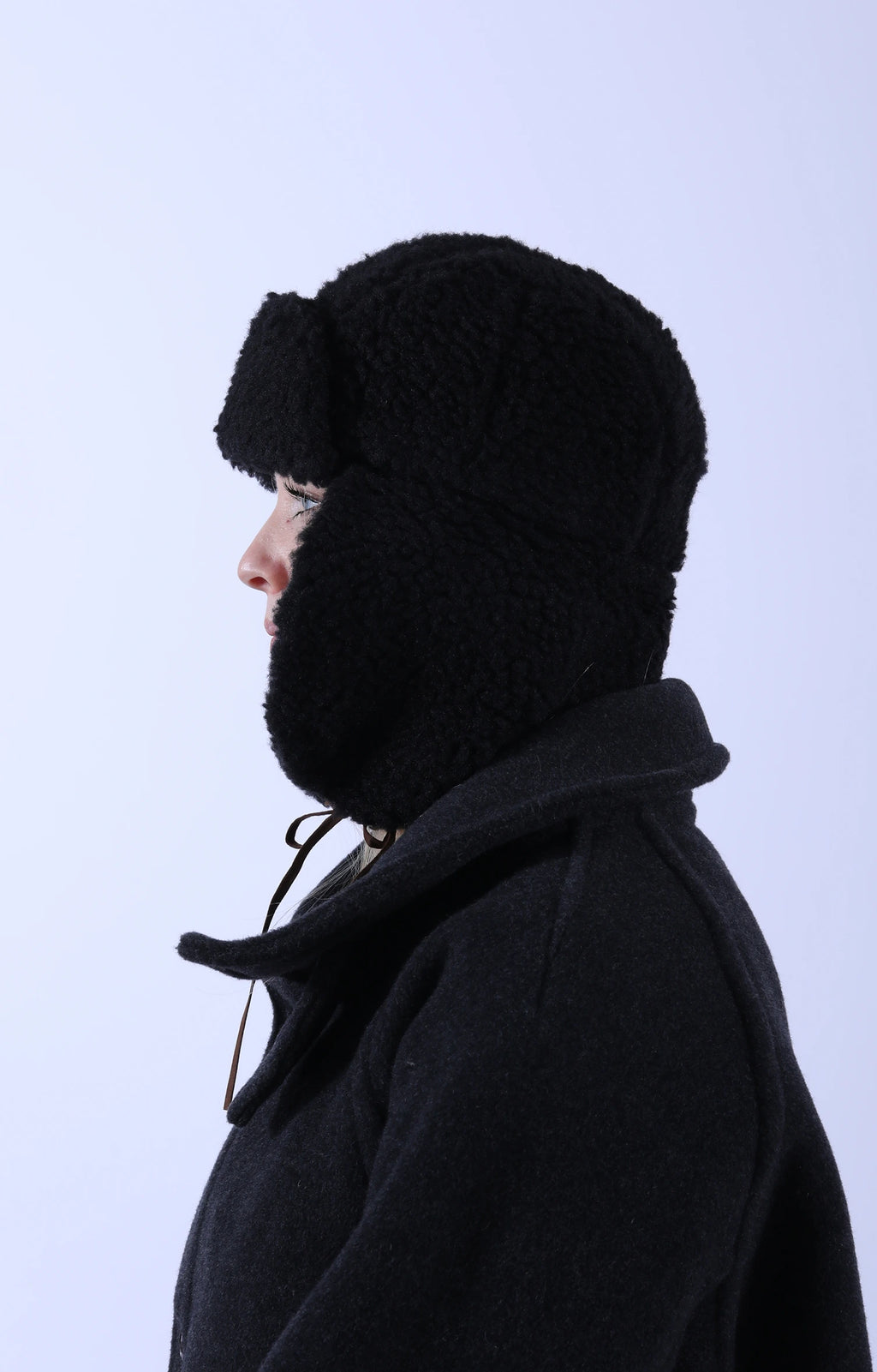 Boa Aviator Hat Black