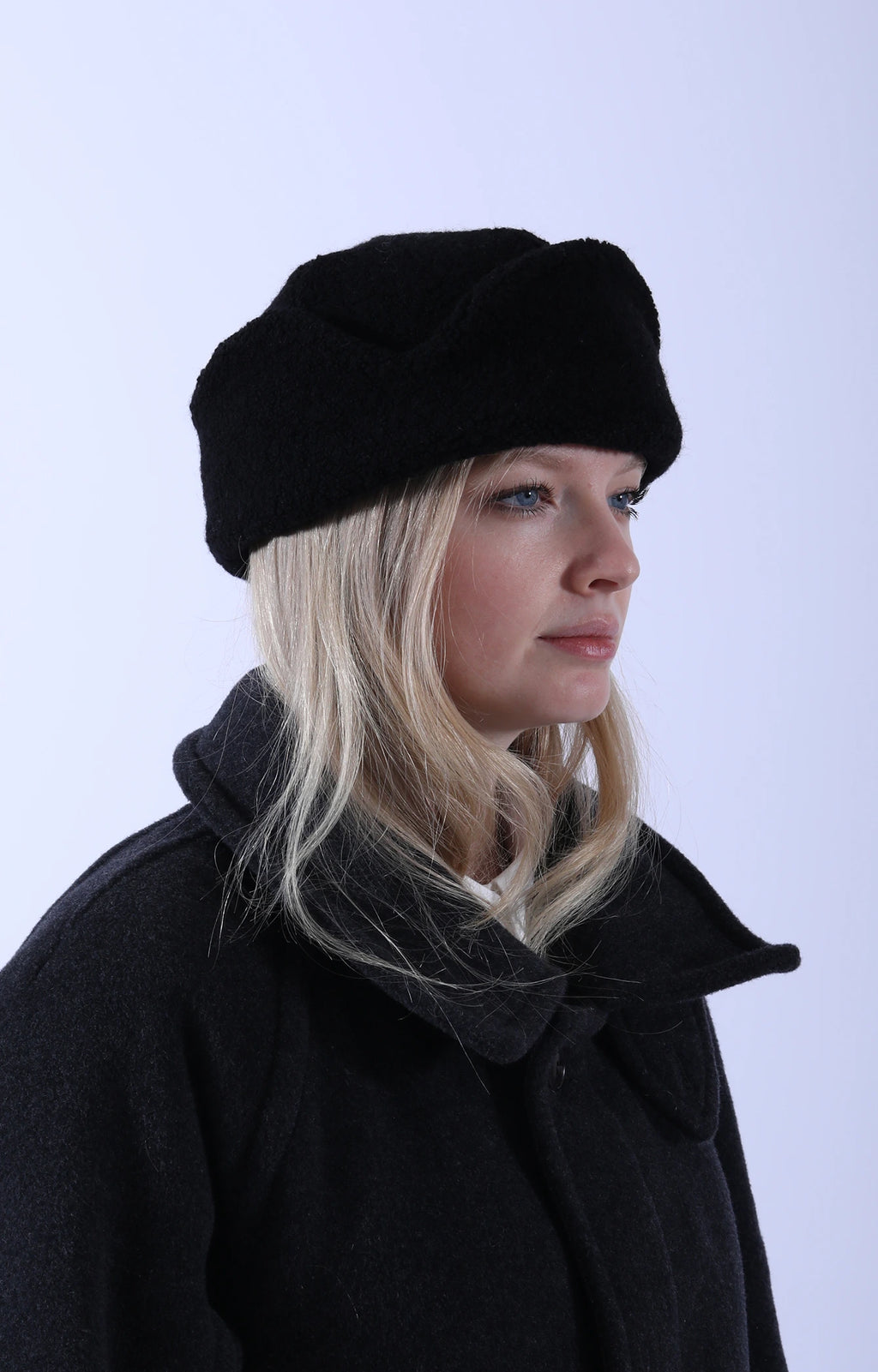 Recycle Wool Flight Watch Cap Black