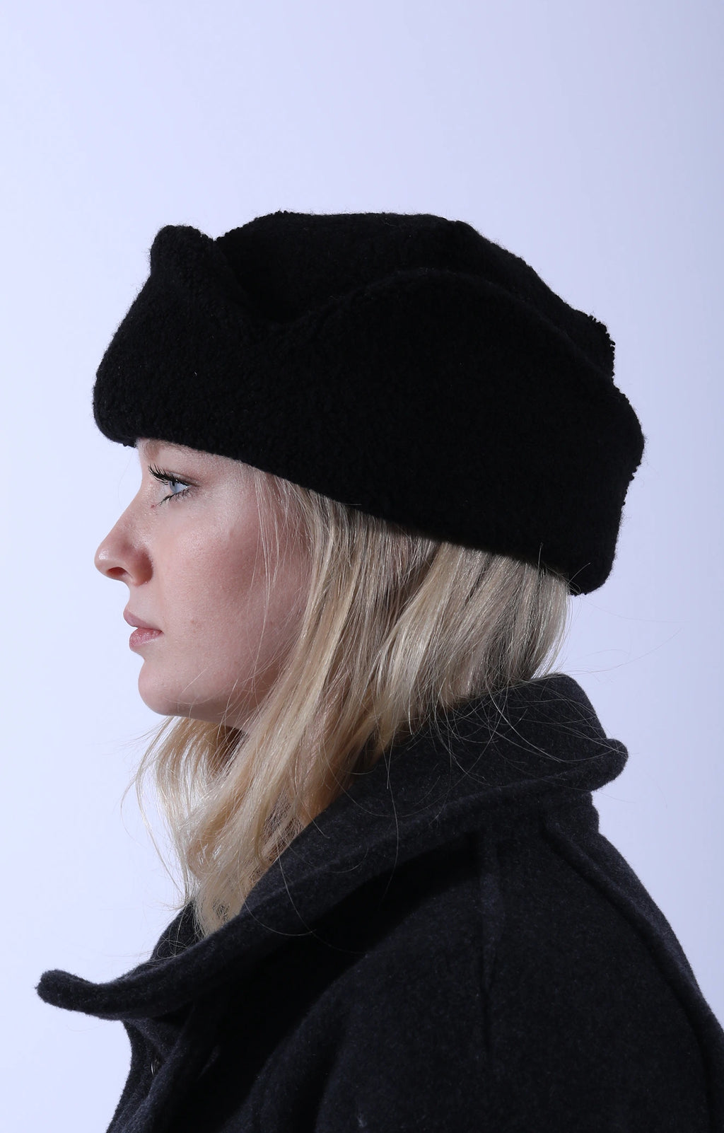 Recycle Wool Flight Watch Cap Black