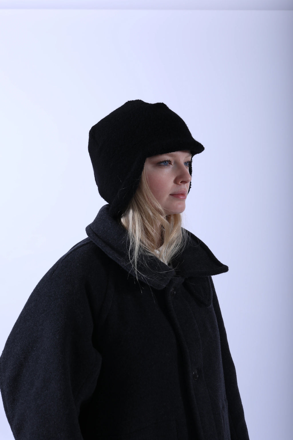 Recycle Wool Flight Watch Cap Black