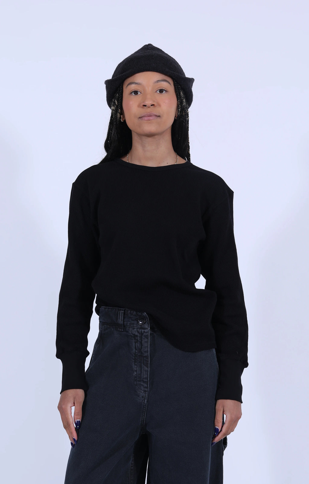 Thermal Waffle Jersey Black
