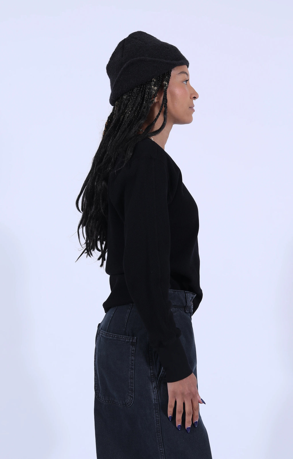 Thermal Waffle Jersey Black