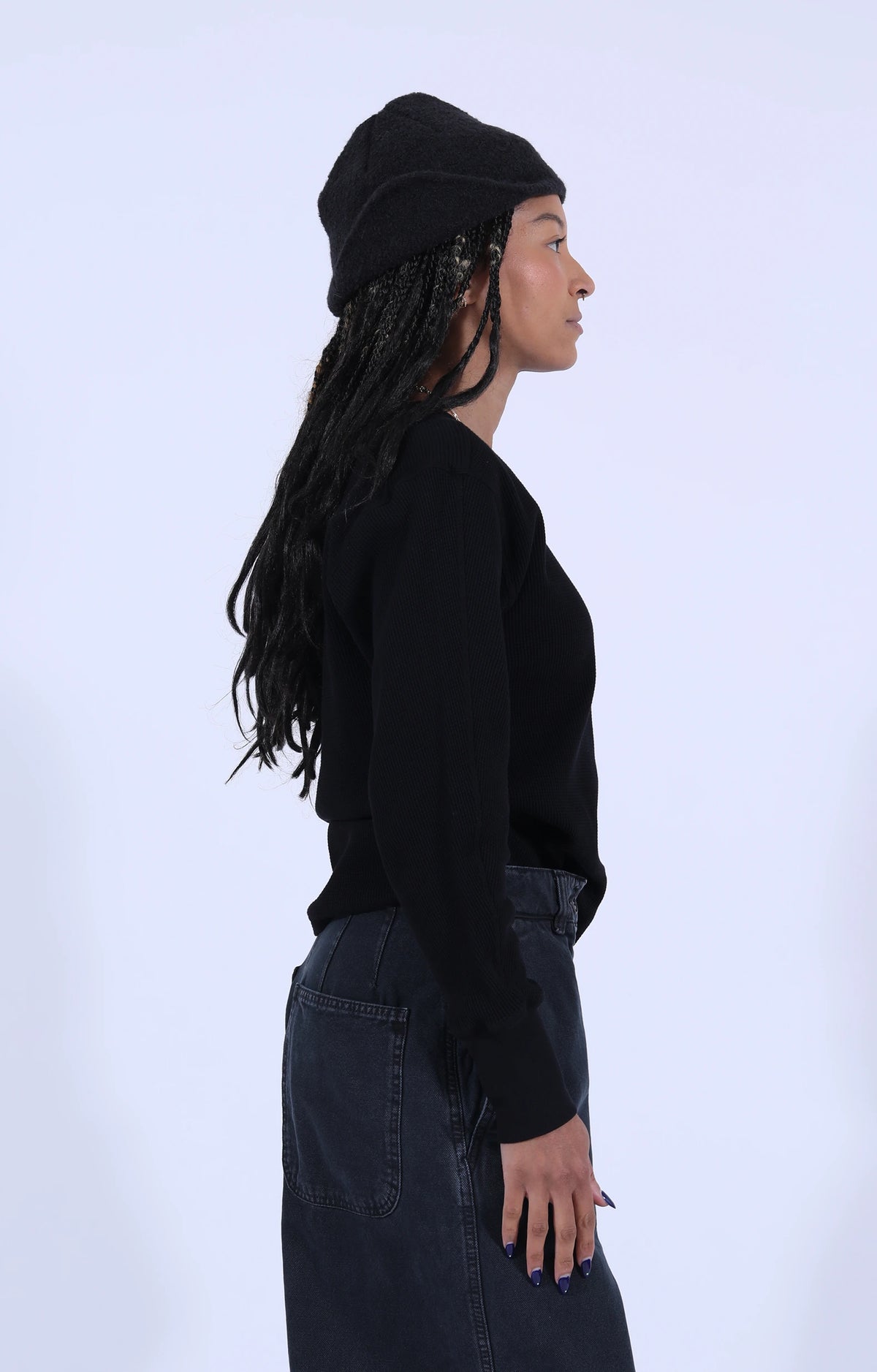 Thermal Waffle Jersey Black