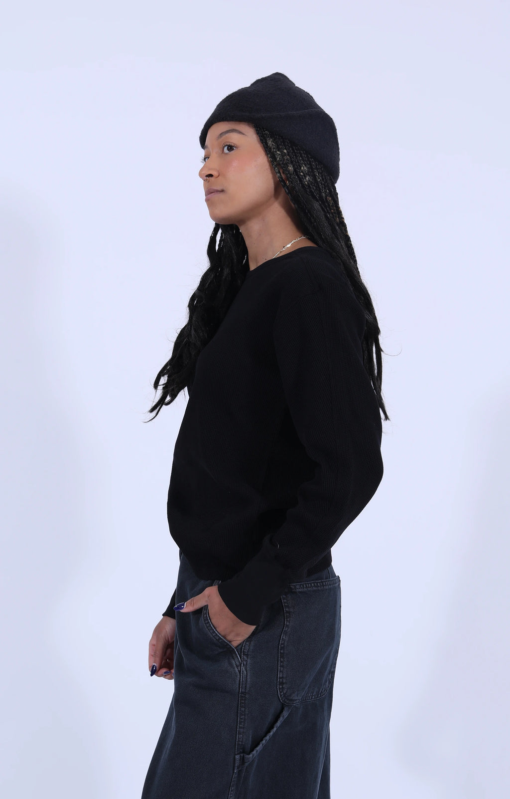 Thermal Waffle Jersey Black