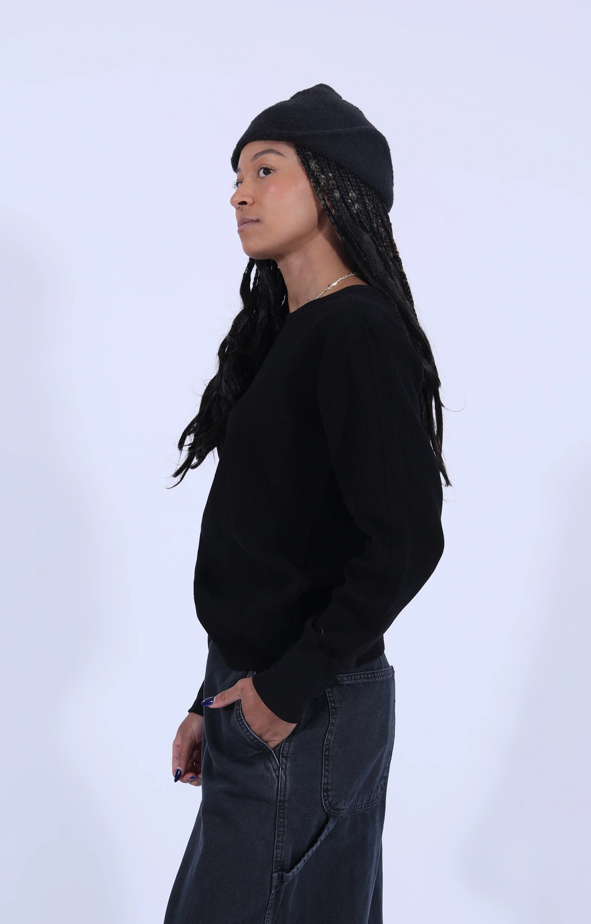 Thermal Waffle Jersey Black
