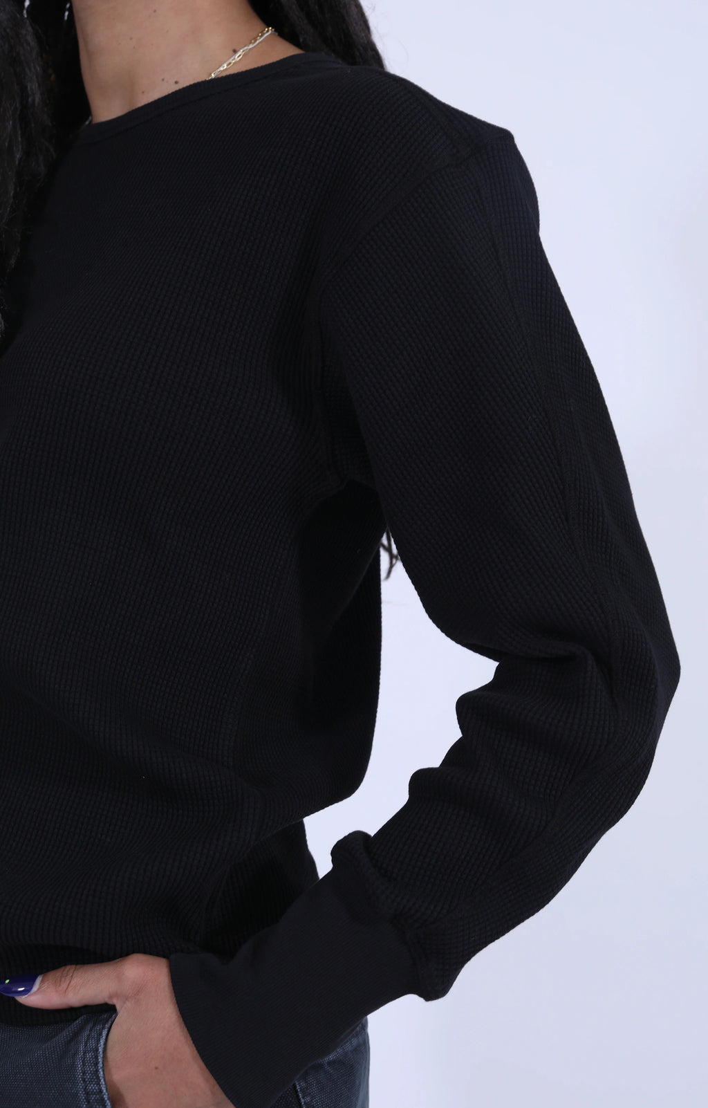 Thermal Waffle Jersey Black
