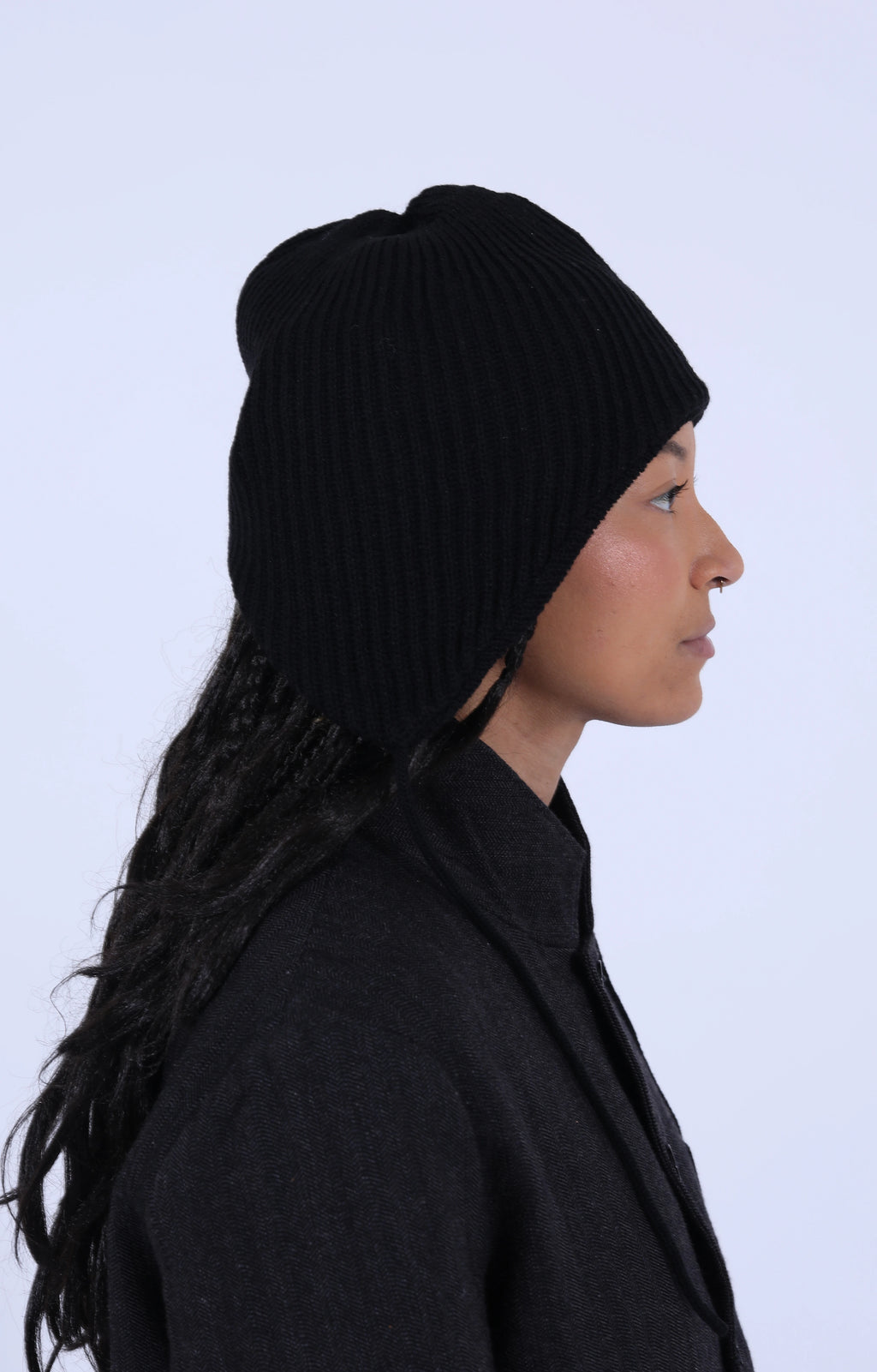 Ear Flap Beanie Black