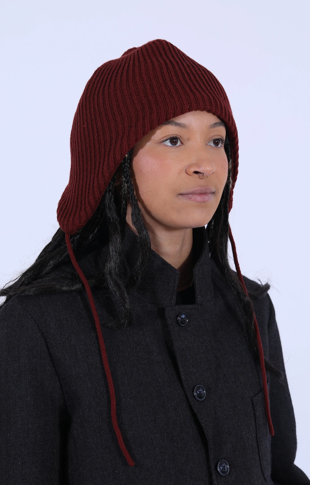 Ear Flap Beanie Maroon